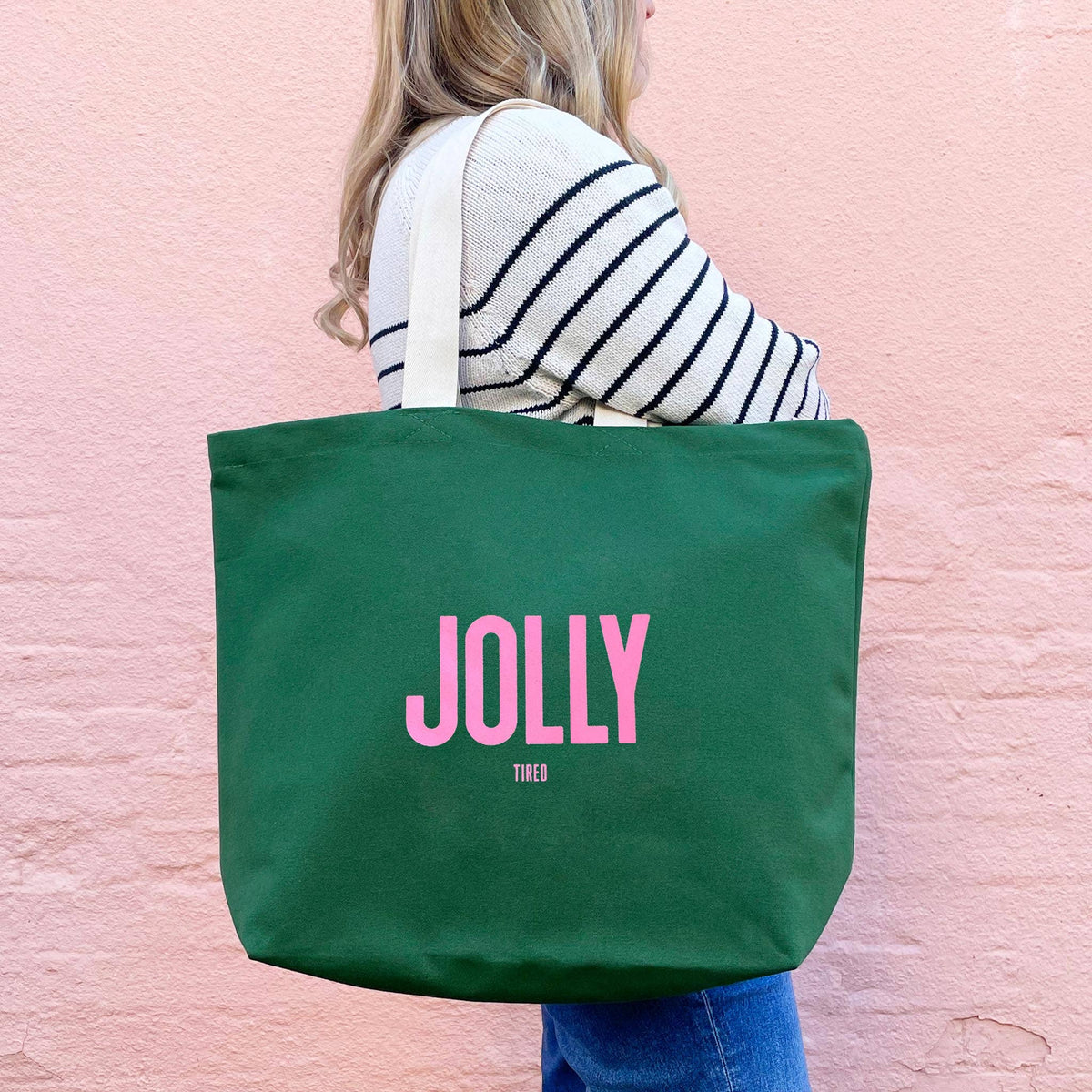 Jolly (Tired) - Forest Green Tote Bag