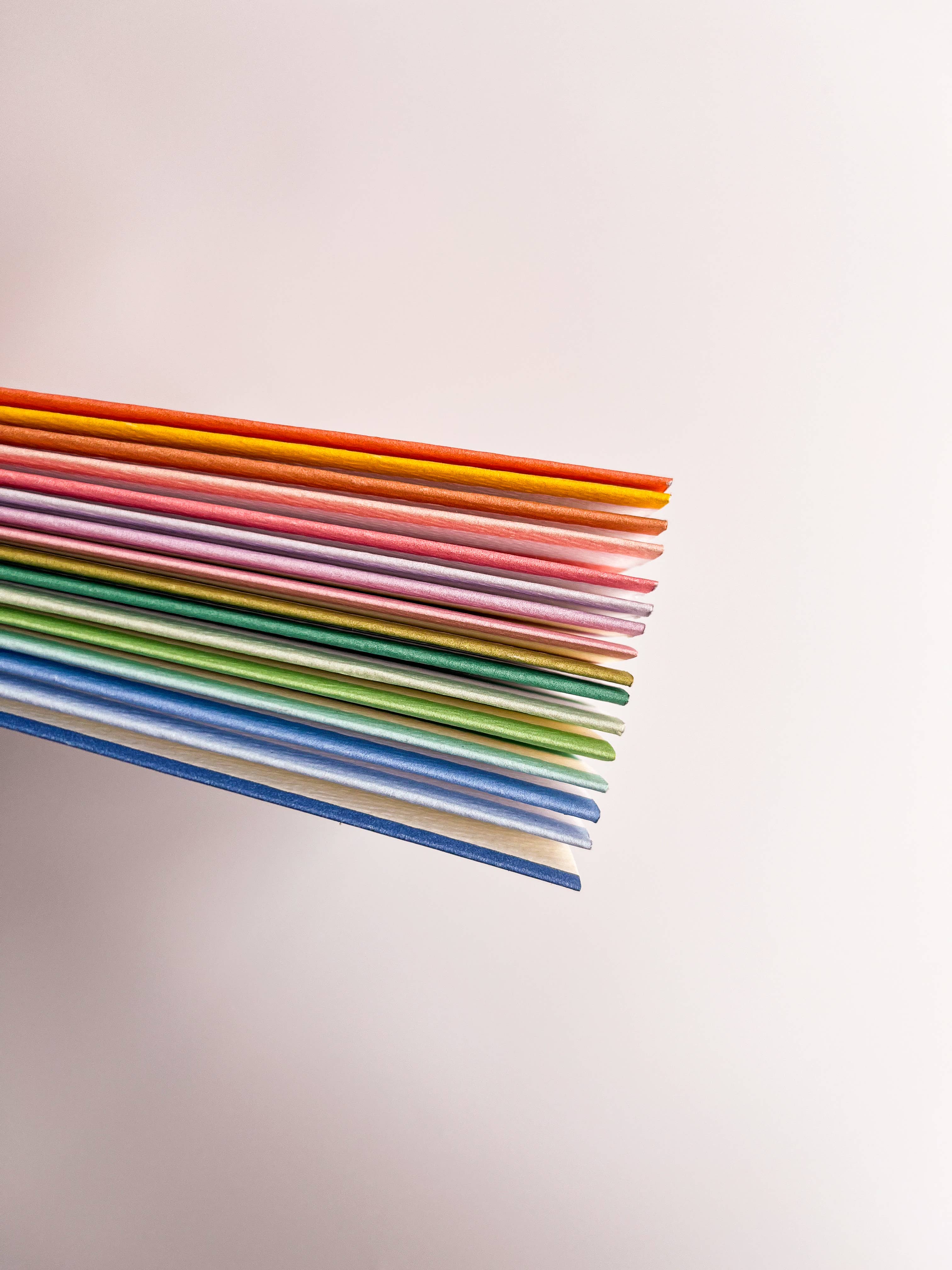Striped Notebook with Contrast Color: Green / A6