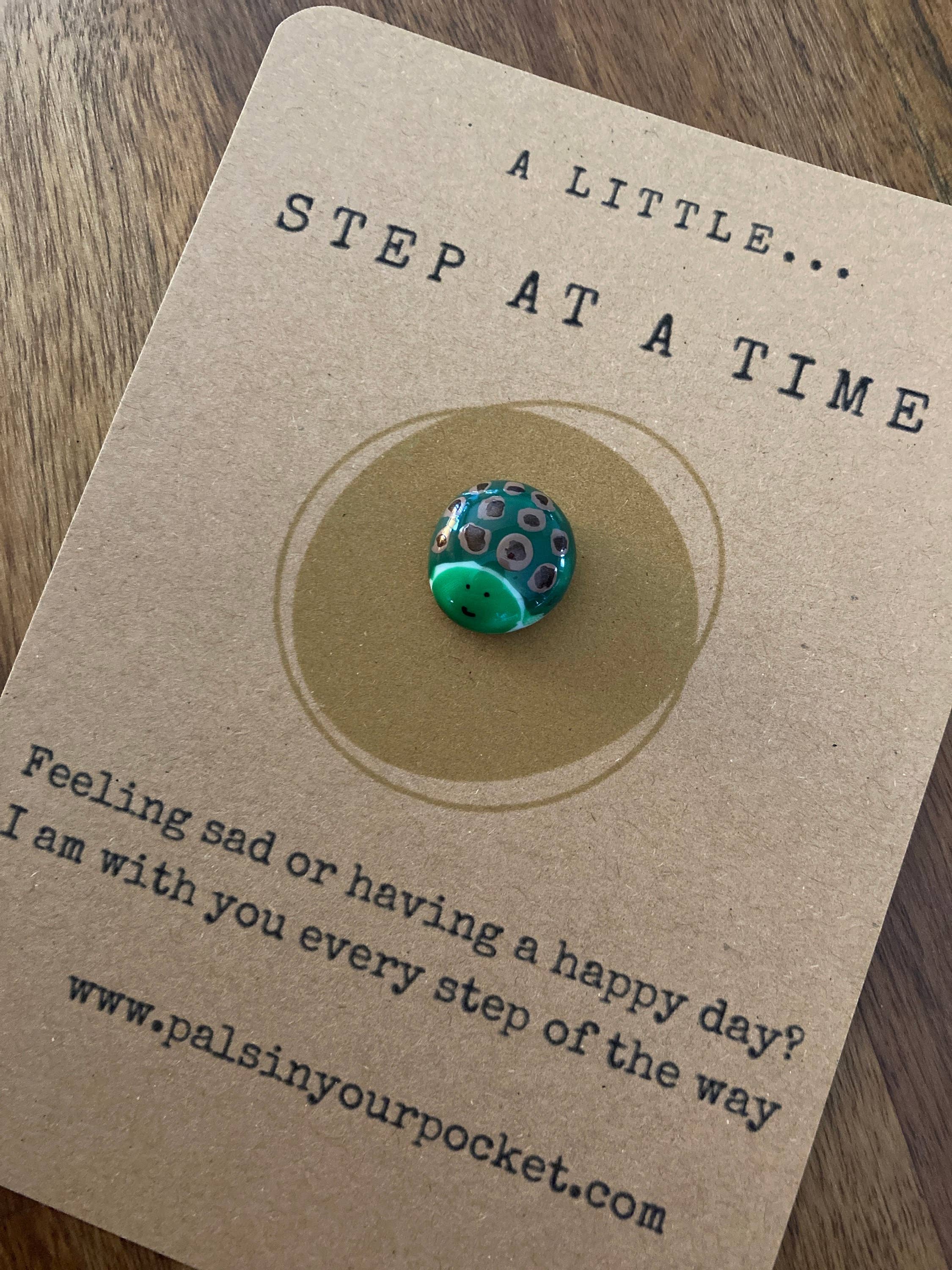 Green Tortoise Charm Pocket Hug For Anxiety Relief