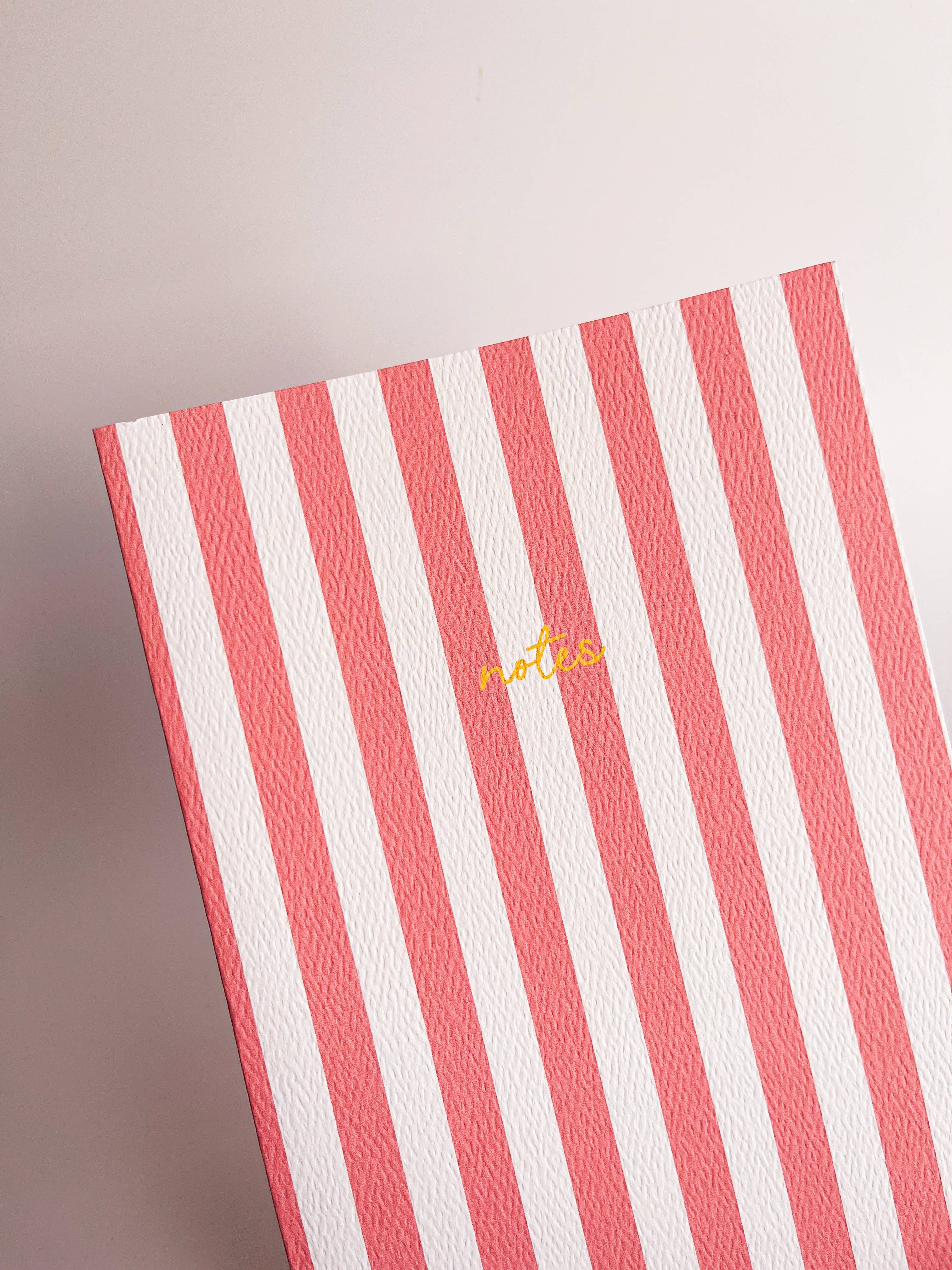Striped Notebook with Contrast Color: Green / A6