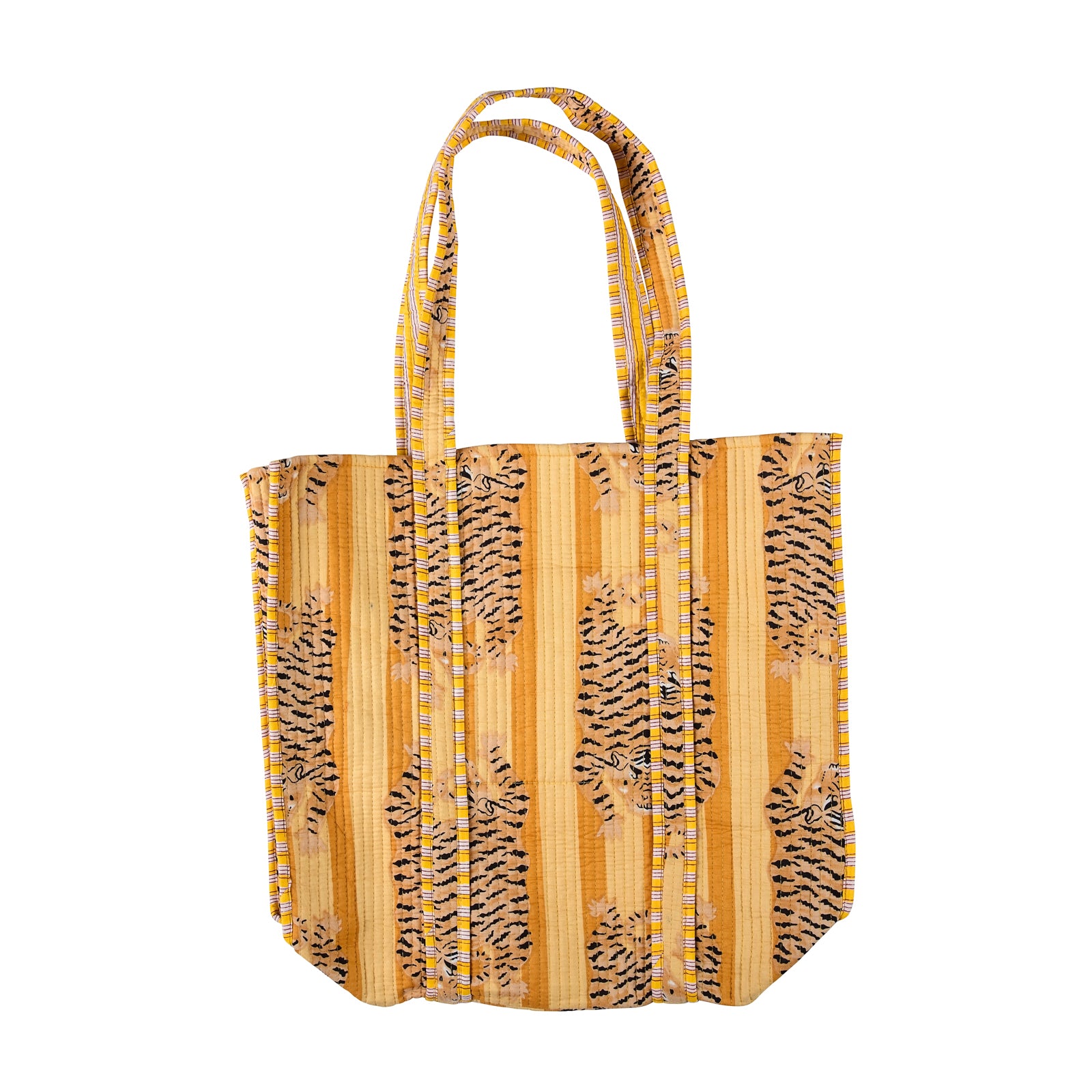 Yellow Tiger Stripe - Quilted Cotton Bag