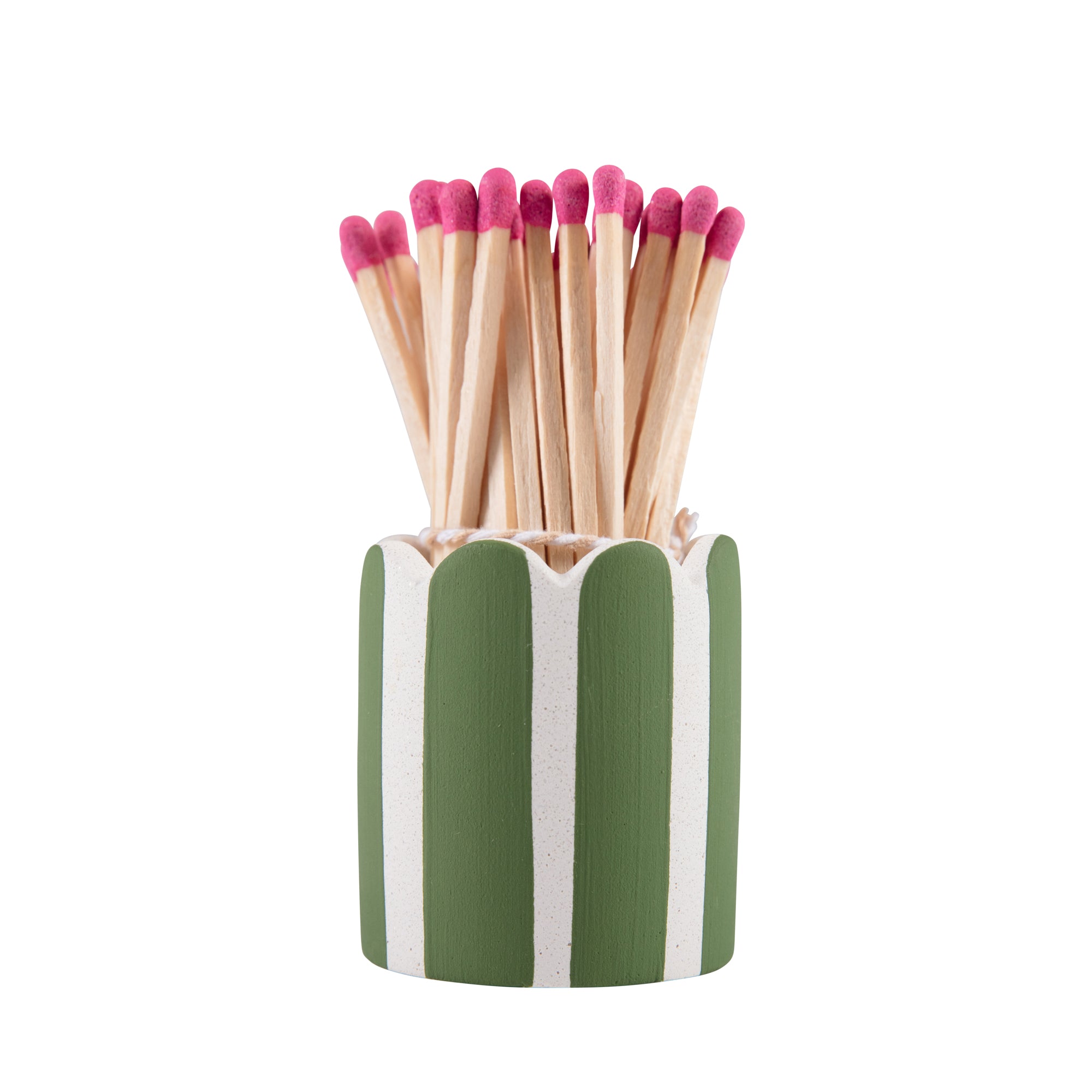 Stripy Match Stick Holders - Choose Your Colours