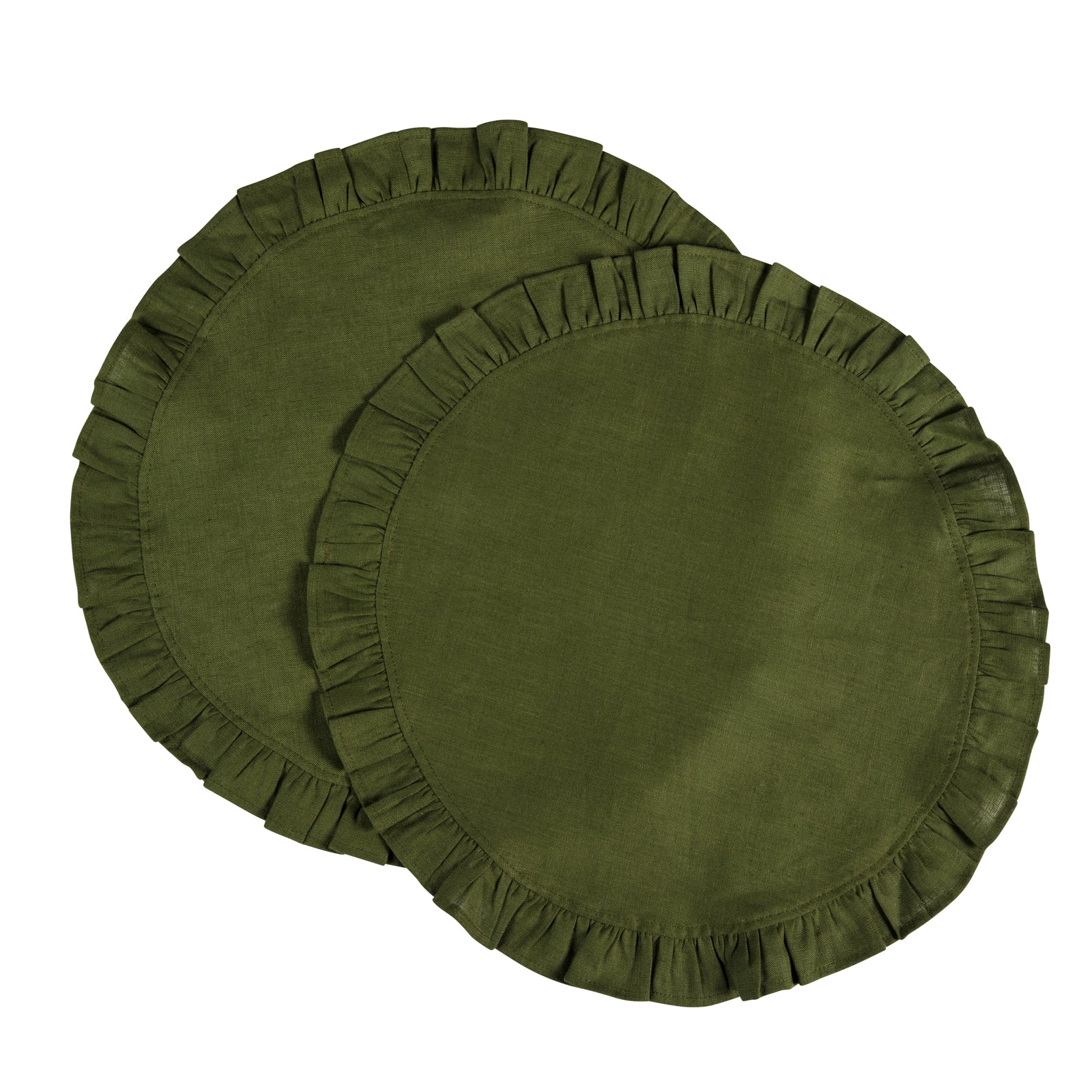 Ruffle Table Mat - Set of 2 - Moss