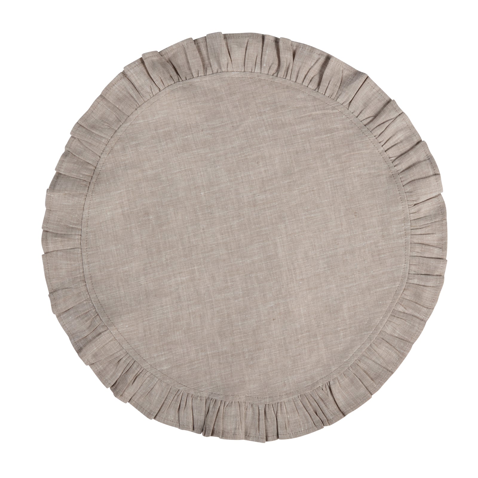 Ruffle Table Mat - Set of 2 - Flax Linen