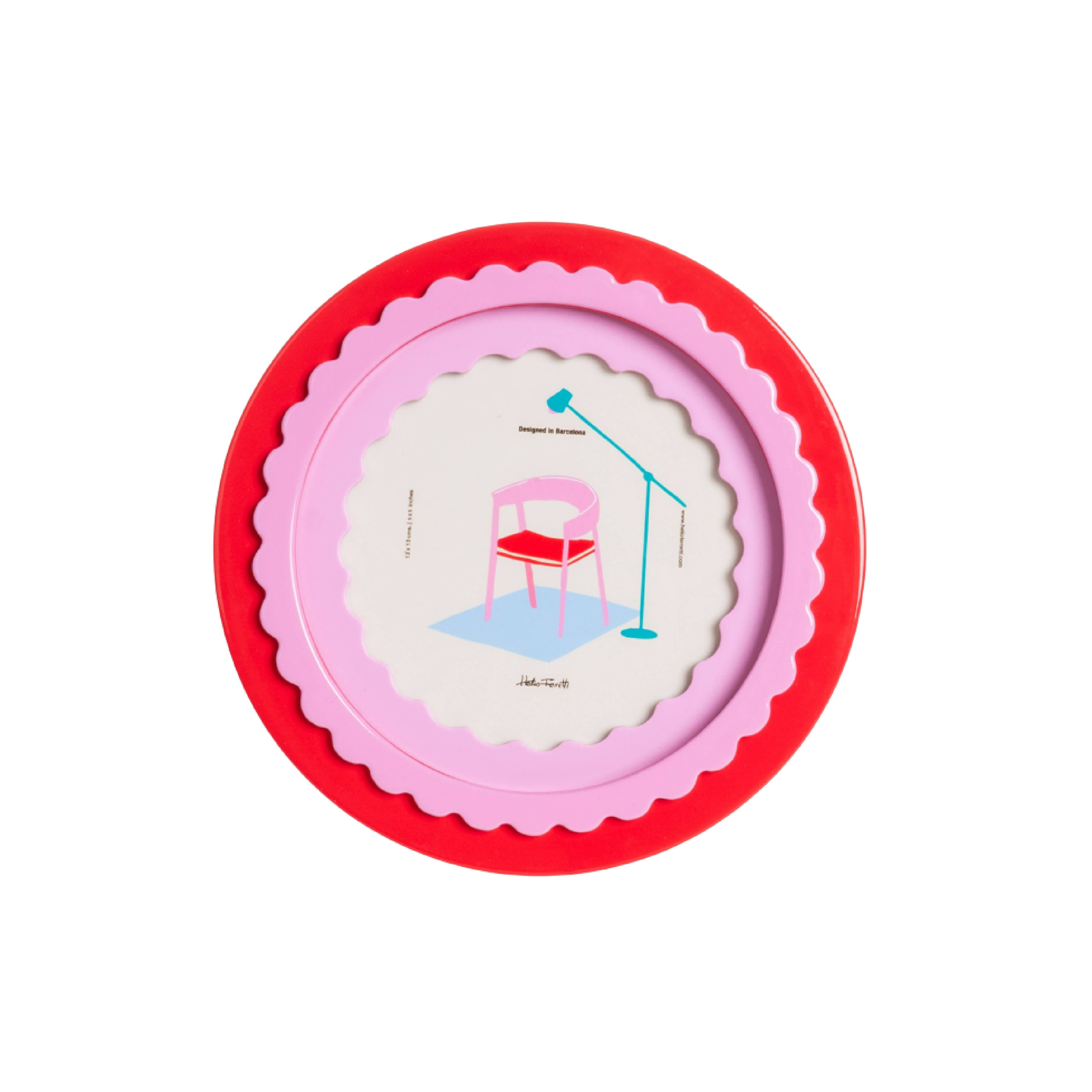 Helio Ferretti Frilled Photo Frame Red Picture Frame