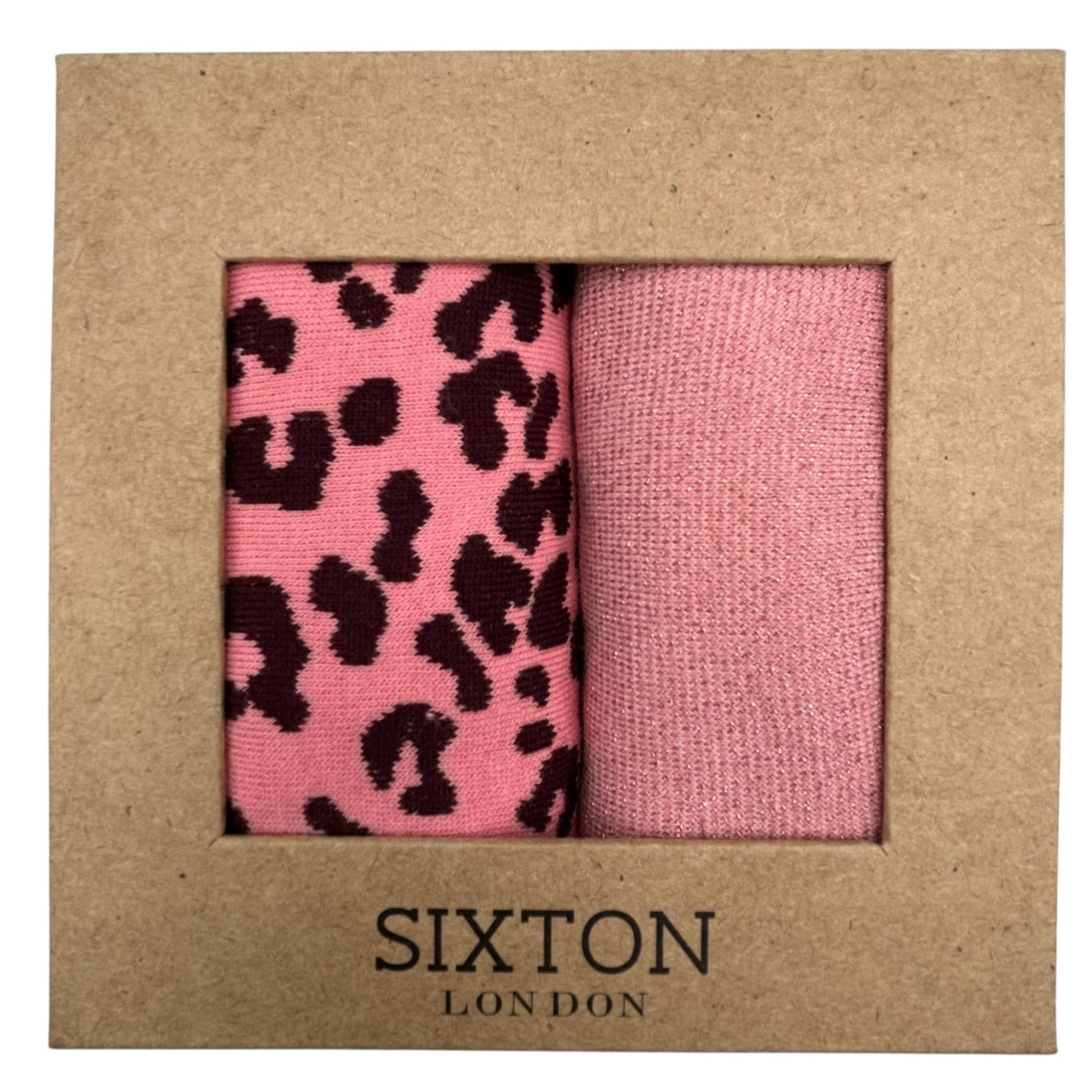 Pale Pink Tokyo & Leopard sock box duo