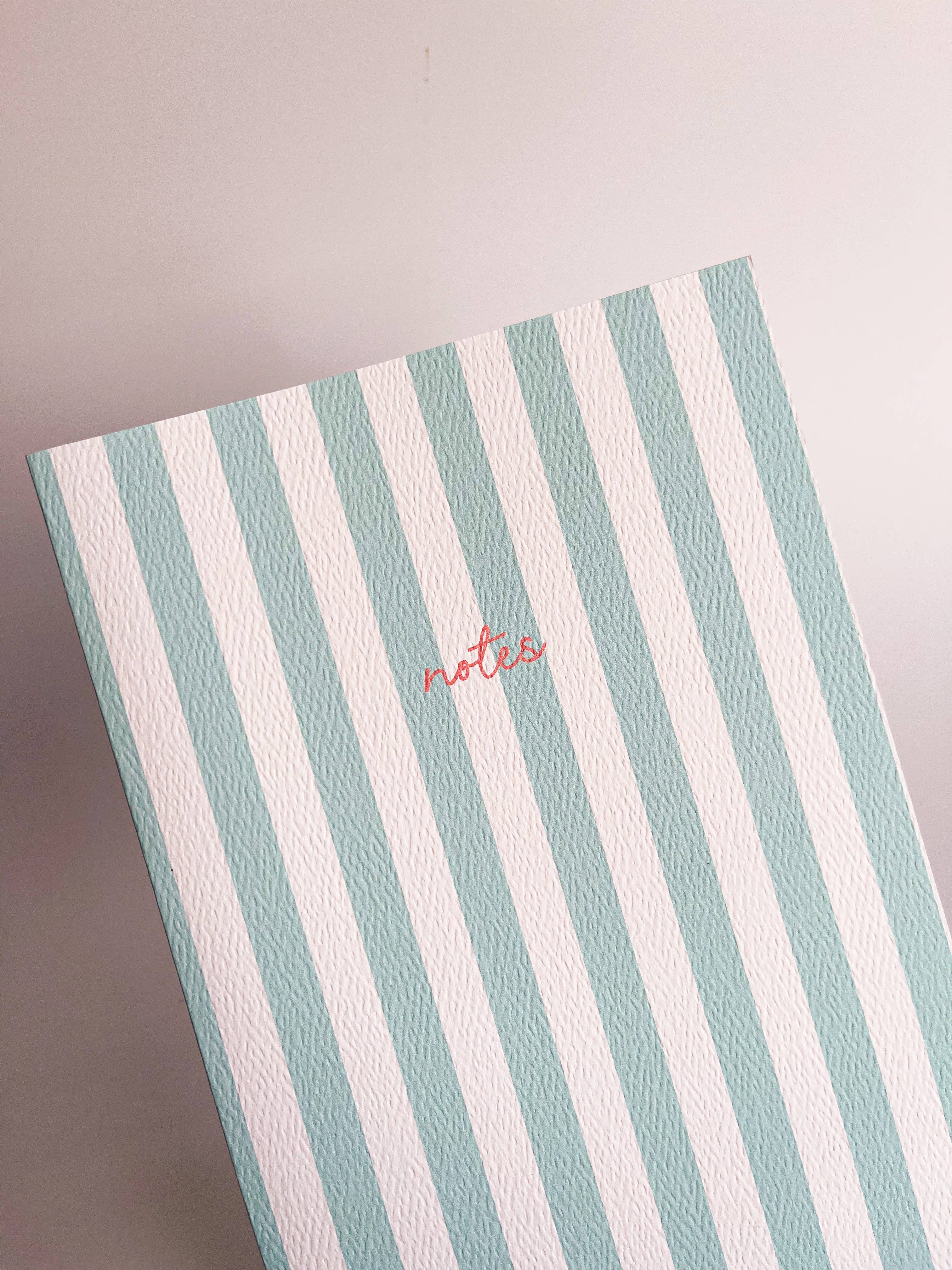 Striped Notebook with Contrast Color: Green / A6