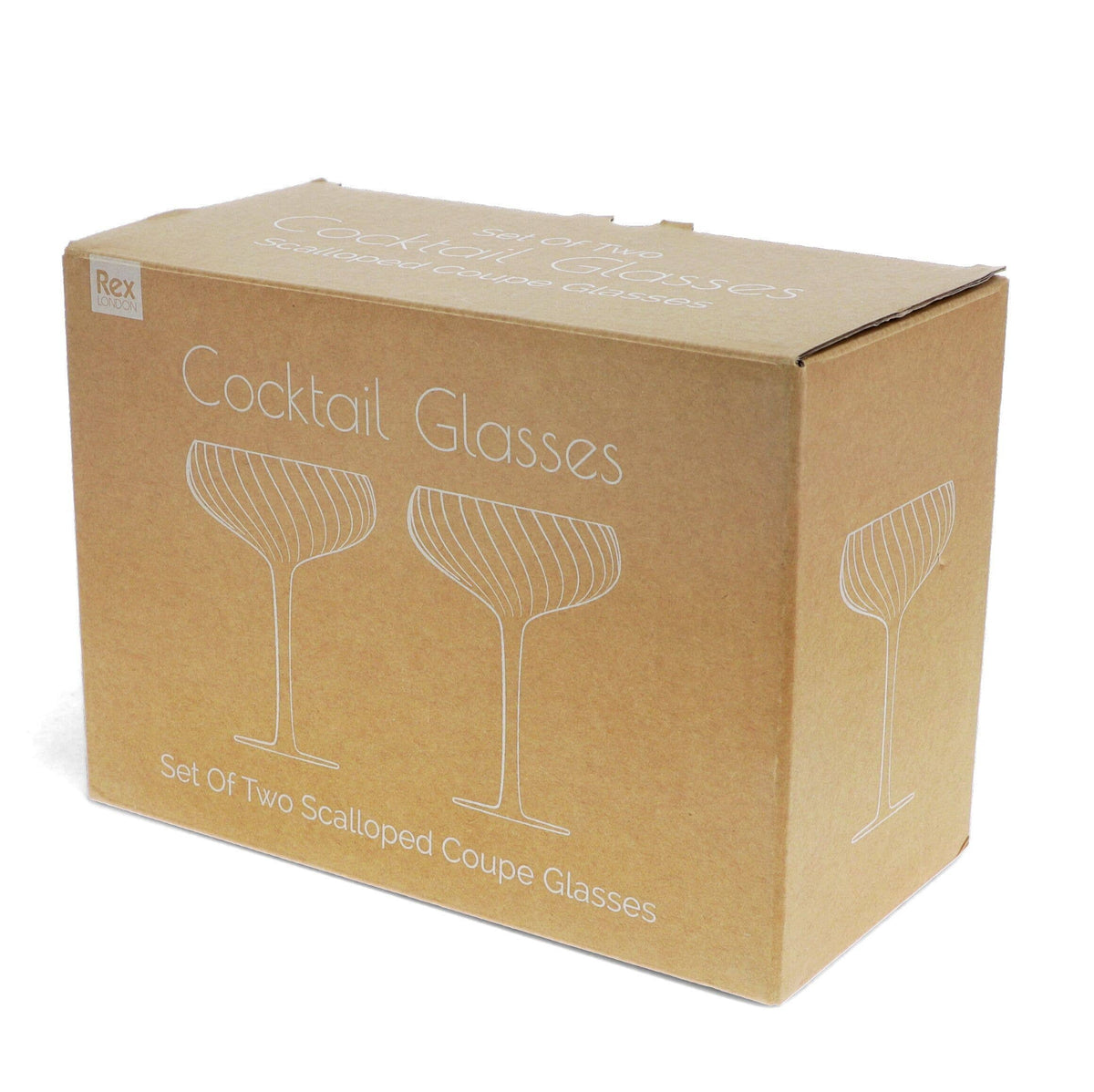 Pink Scalloped Coupe Glasses | Set of Two