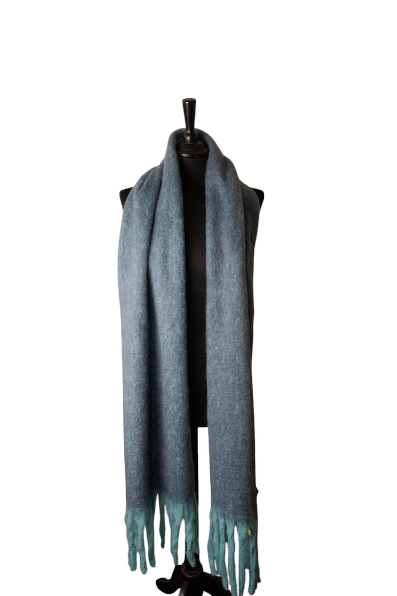 Dark & Light Blue Mottle Chunky Winter Scarf