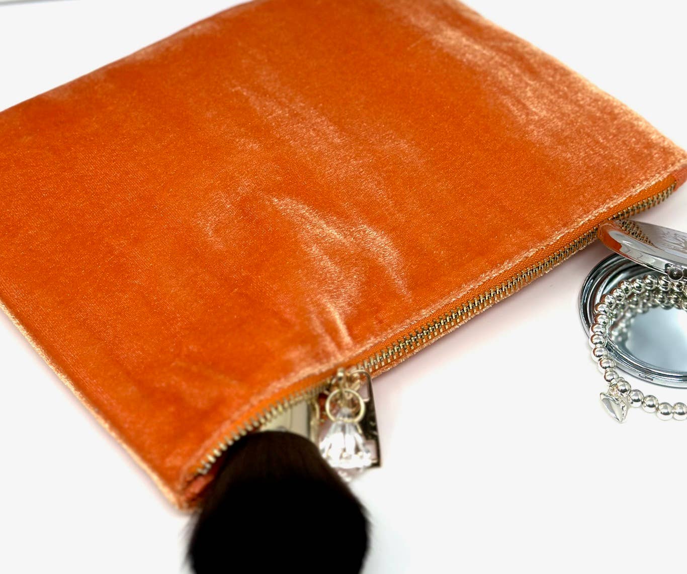 Plain Velvet feel bags: Tangerine