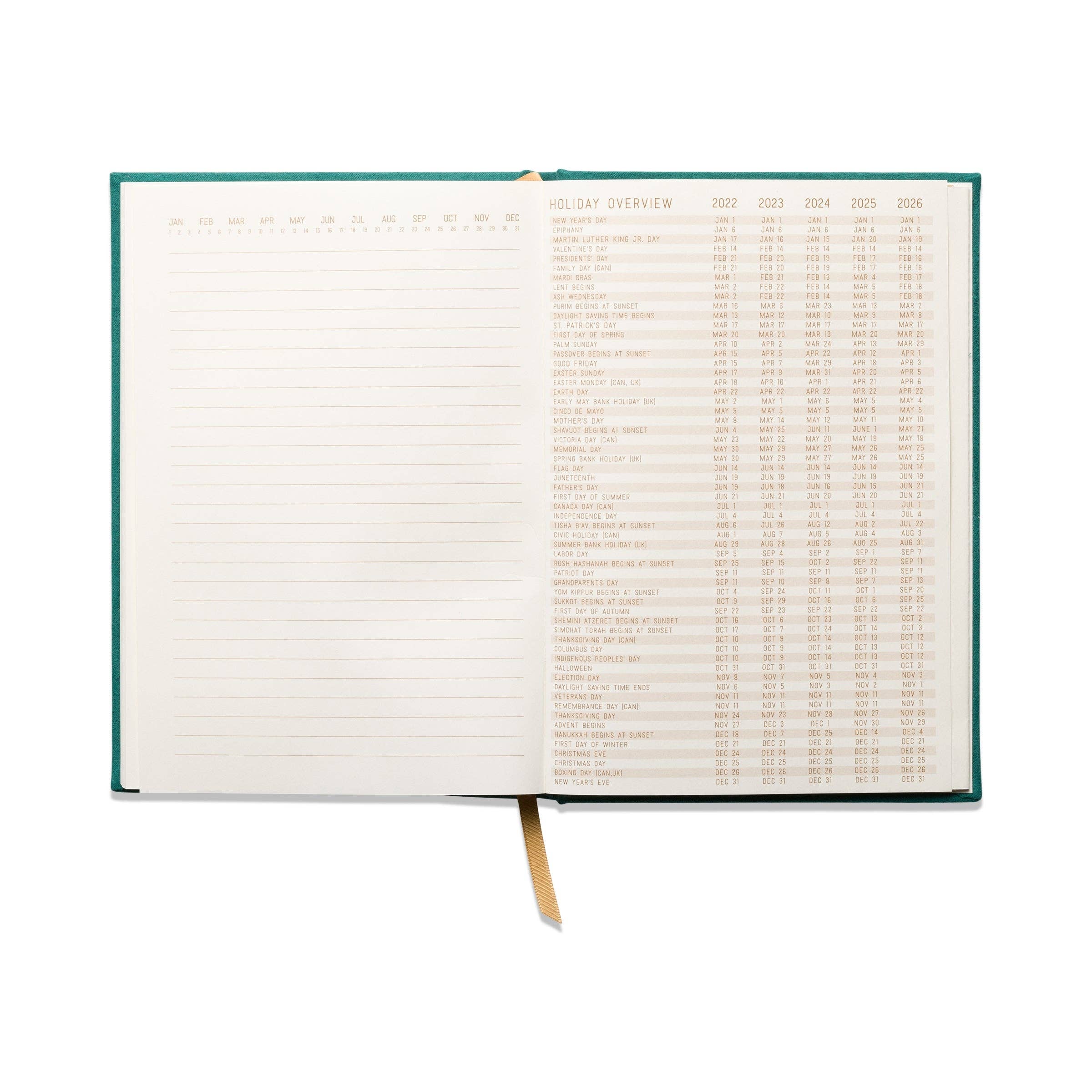 Designworks Ink Suedette Journal - Green - Linear Boxes