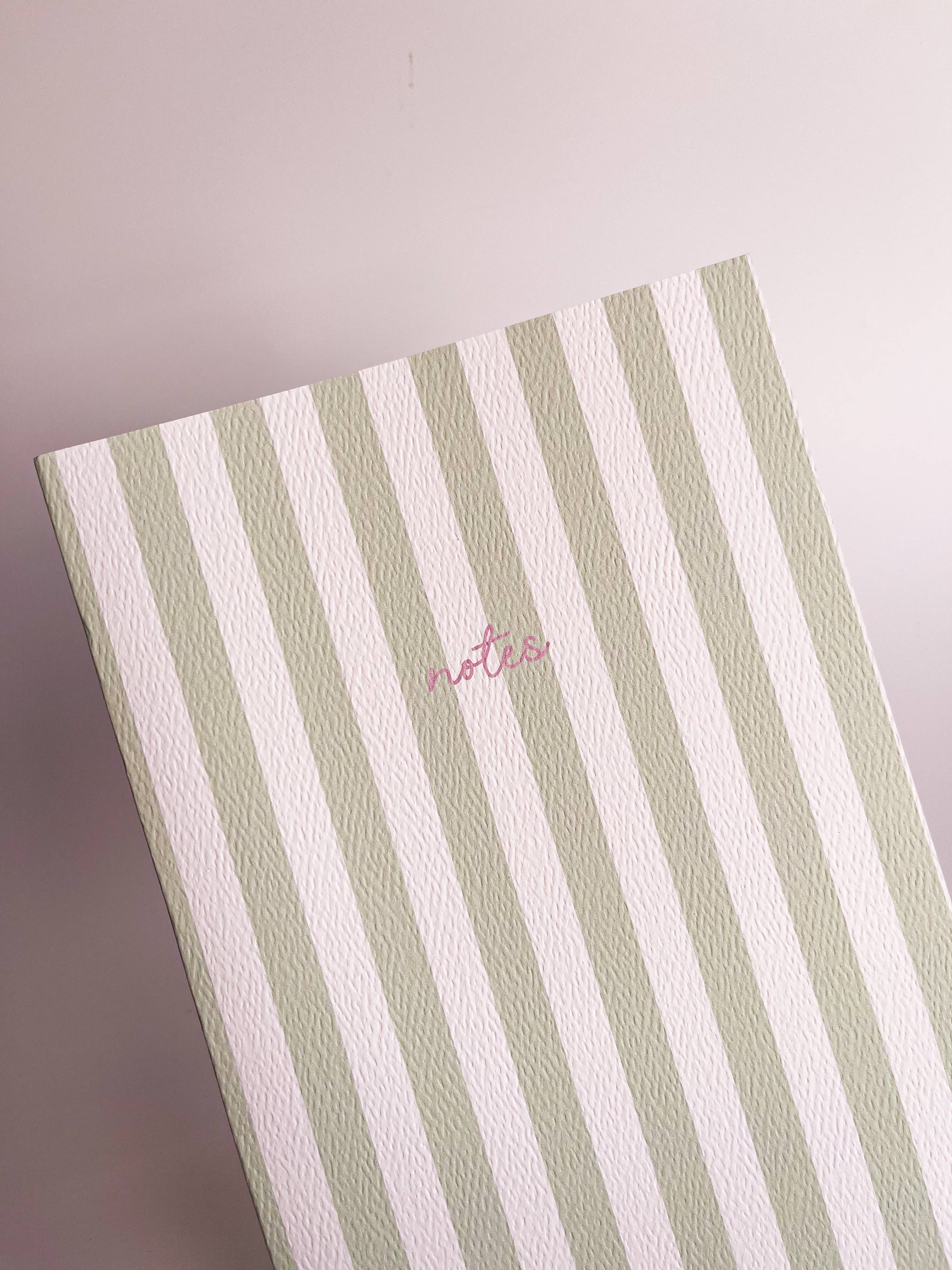 Striped Notebook with Contrast Color: Green / A6