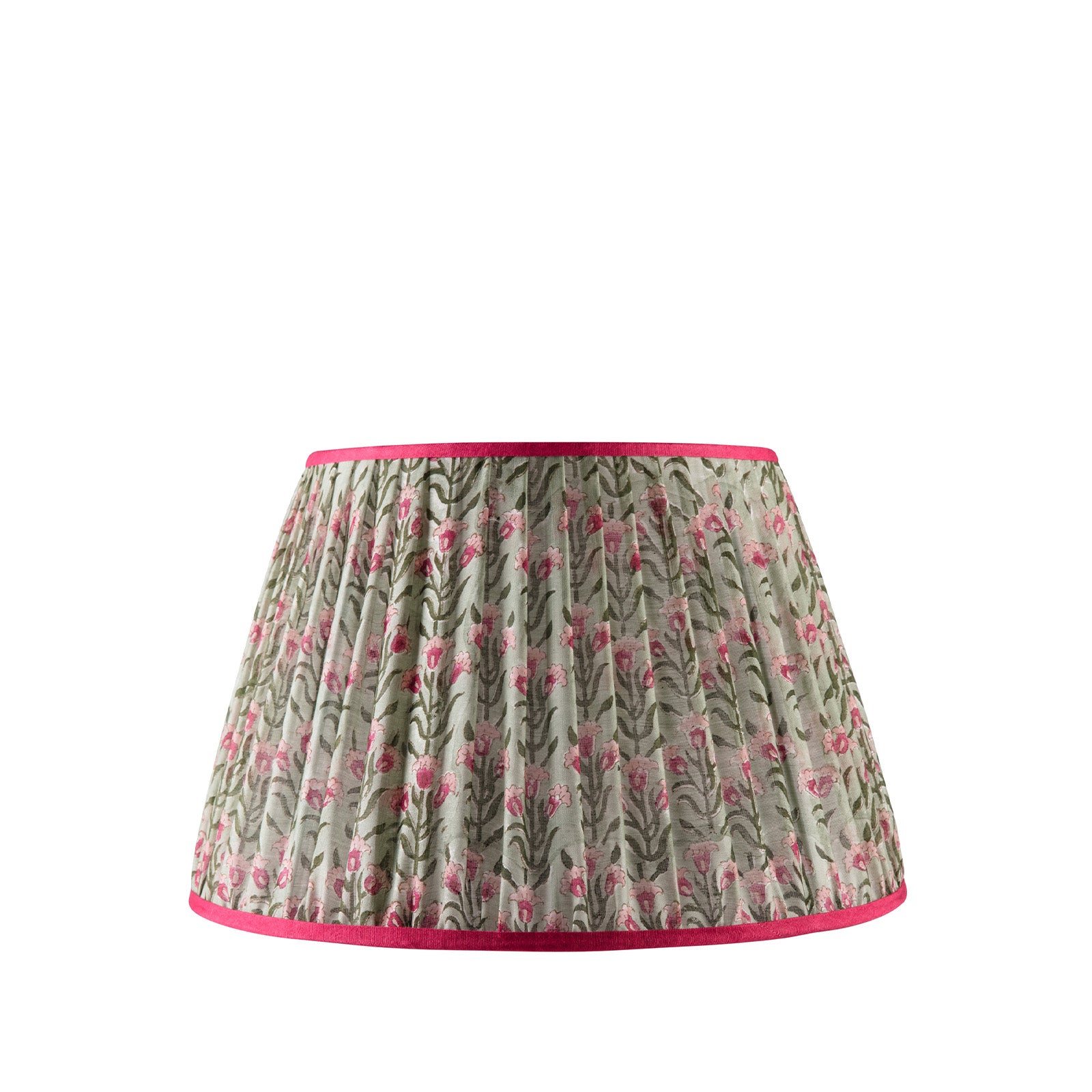 Artisan Sari 14" Gathered Shade - with pink trim