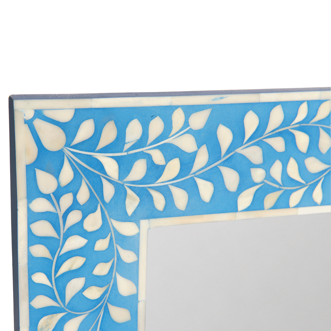Blue Bone Inlay Large Rectangular Mirror