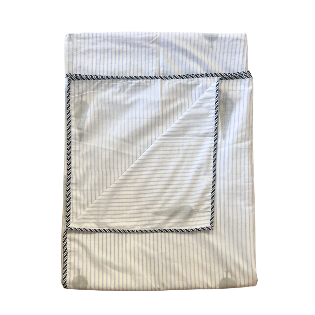 NEW IN | Dohar - Blue Stripe with Cypress Trees - Double