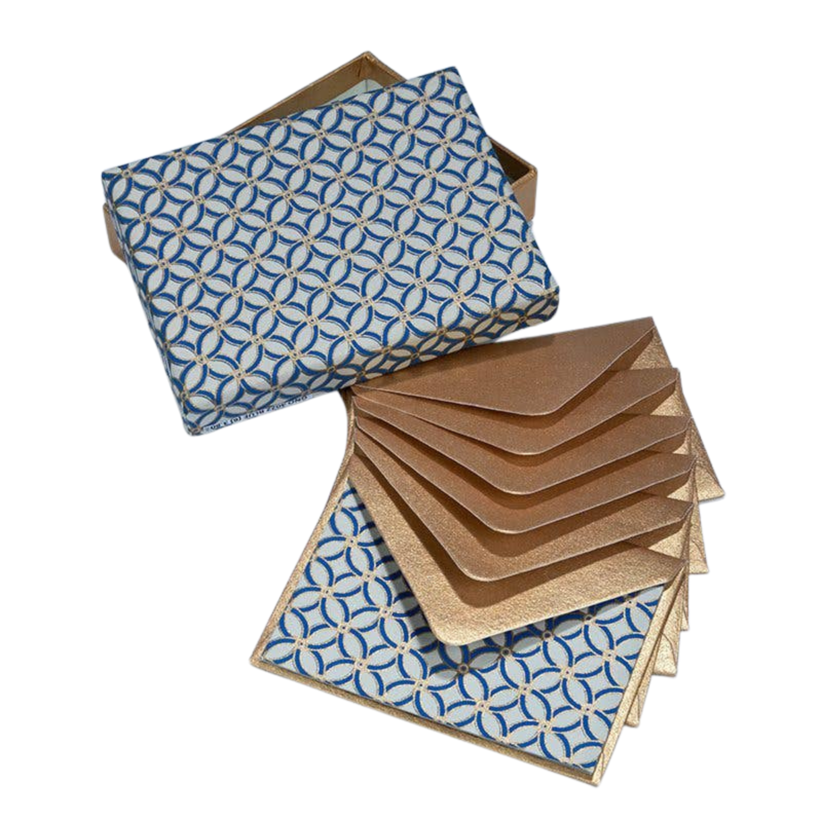 Blue Trellis Note Card with Handmade Keepsake Box