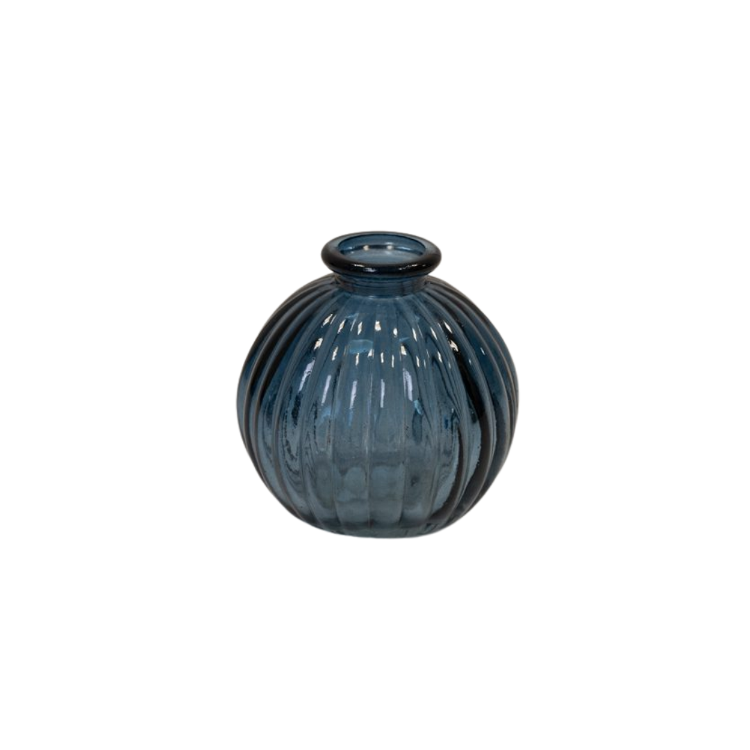 Blue Glass Round Bottle