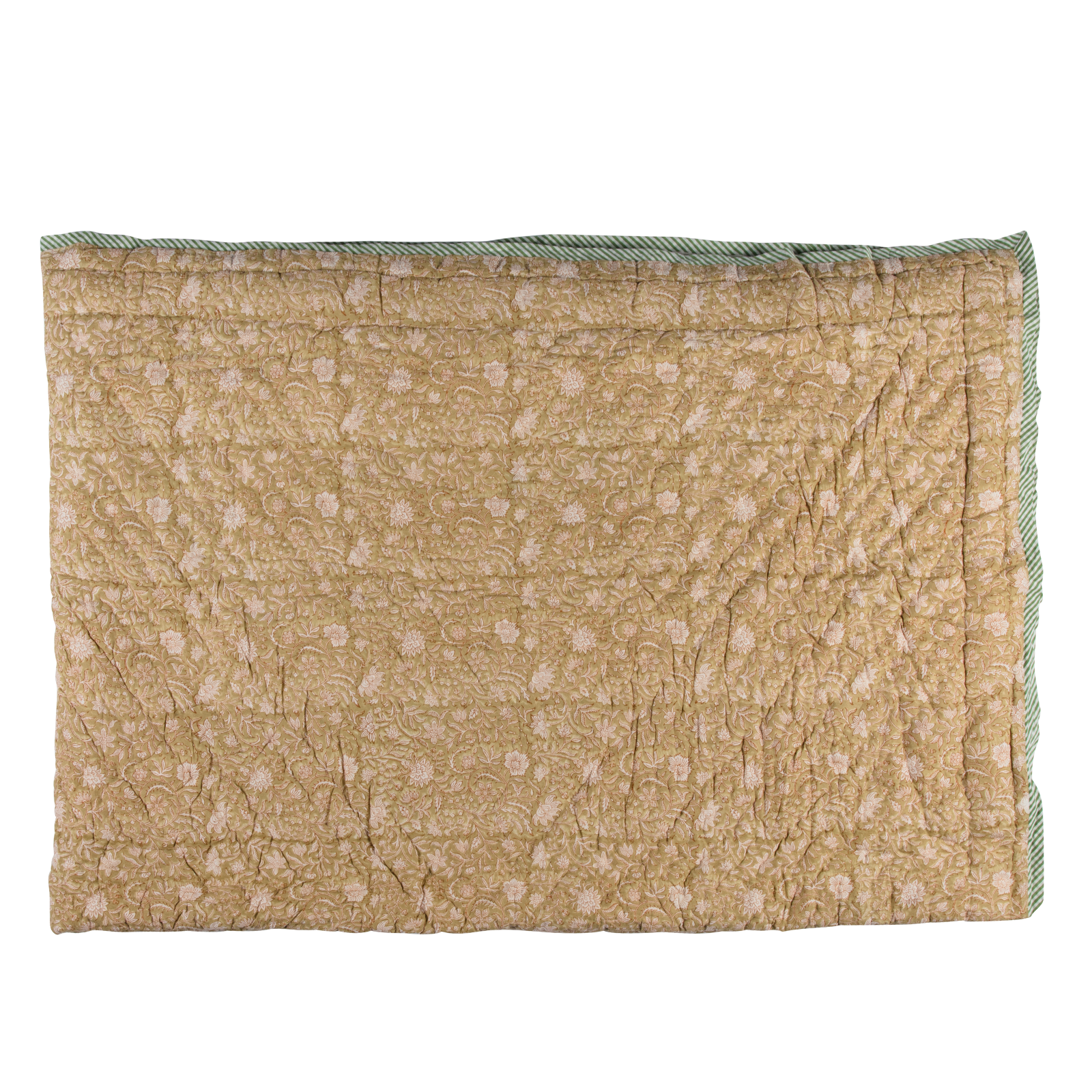 Crimson Marigold Garden - Single Quilted Bedspread