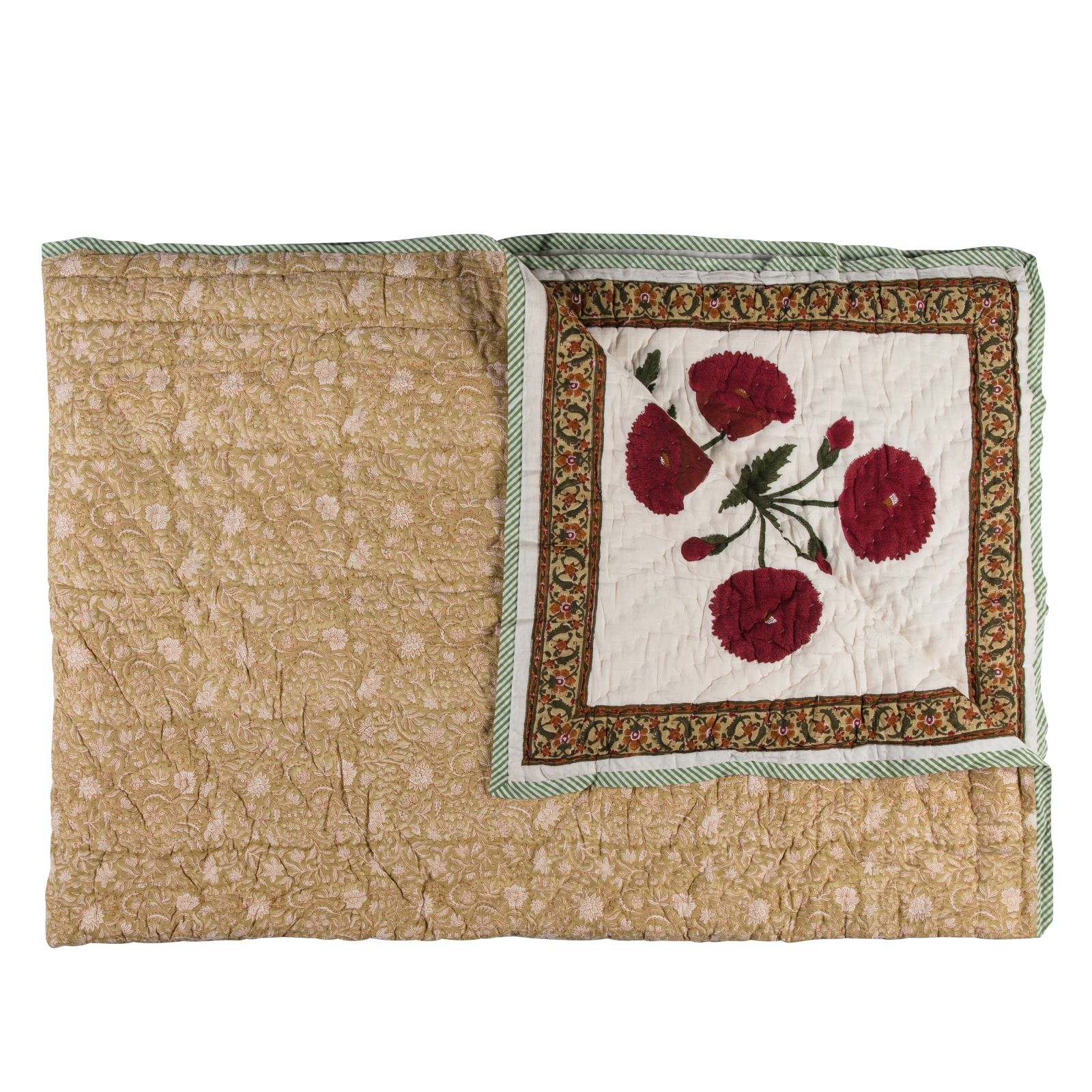 Crimson Marigold Garden Bedspread - Single