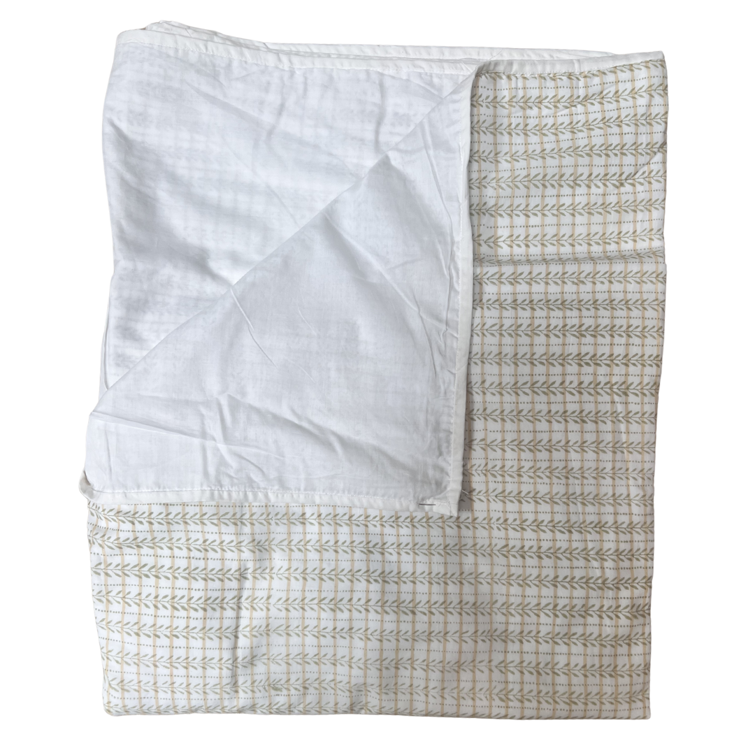 Dohar - Sage and Yellow Floral Stripe - Double