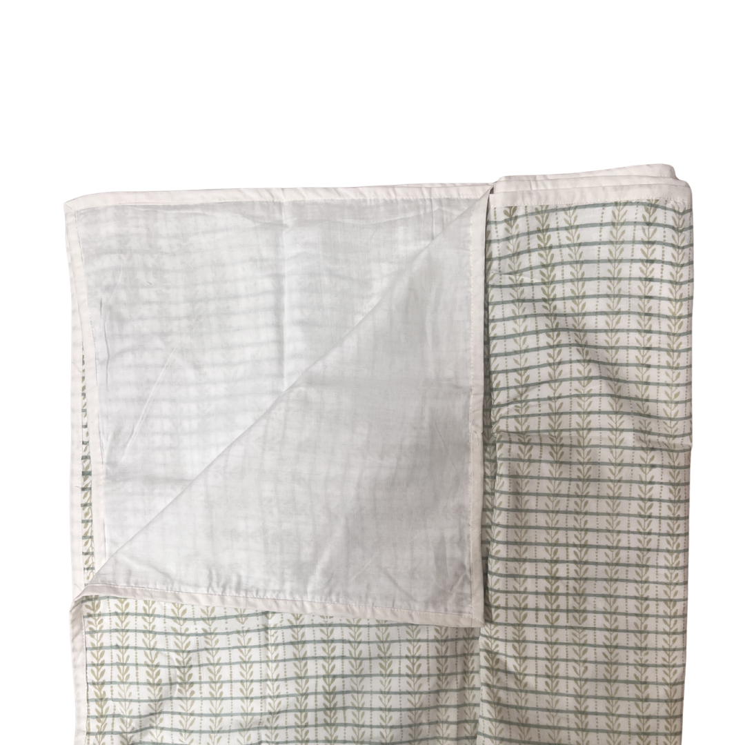 Dohar - Sage and Seafoam Blue Stripe - Double
