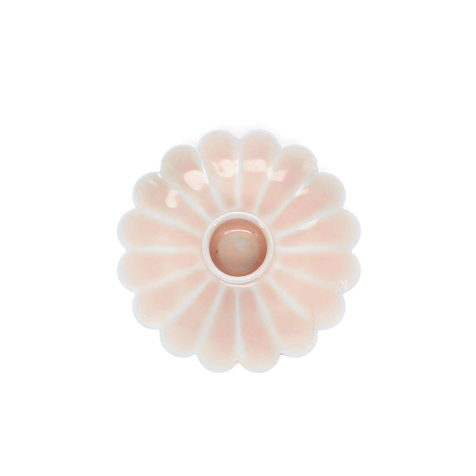Enamel Flat Flower Candle Holder - Pink