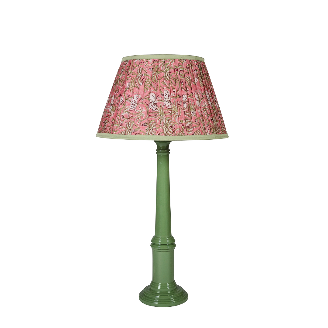 Fresh Flowers on Pink Background with Green Trim