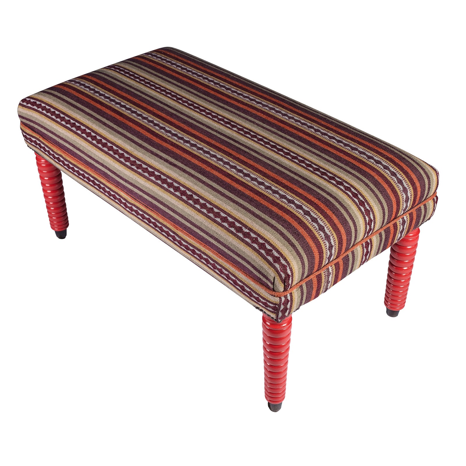 Geometric Striped Footstool