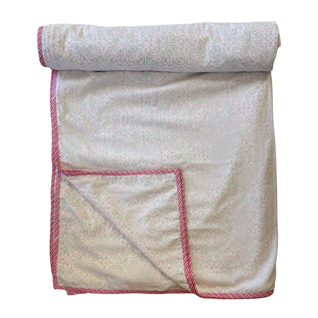 NEW IN | Dohar -Green and Pink Trellis - Double