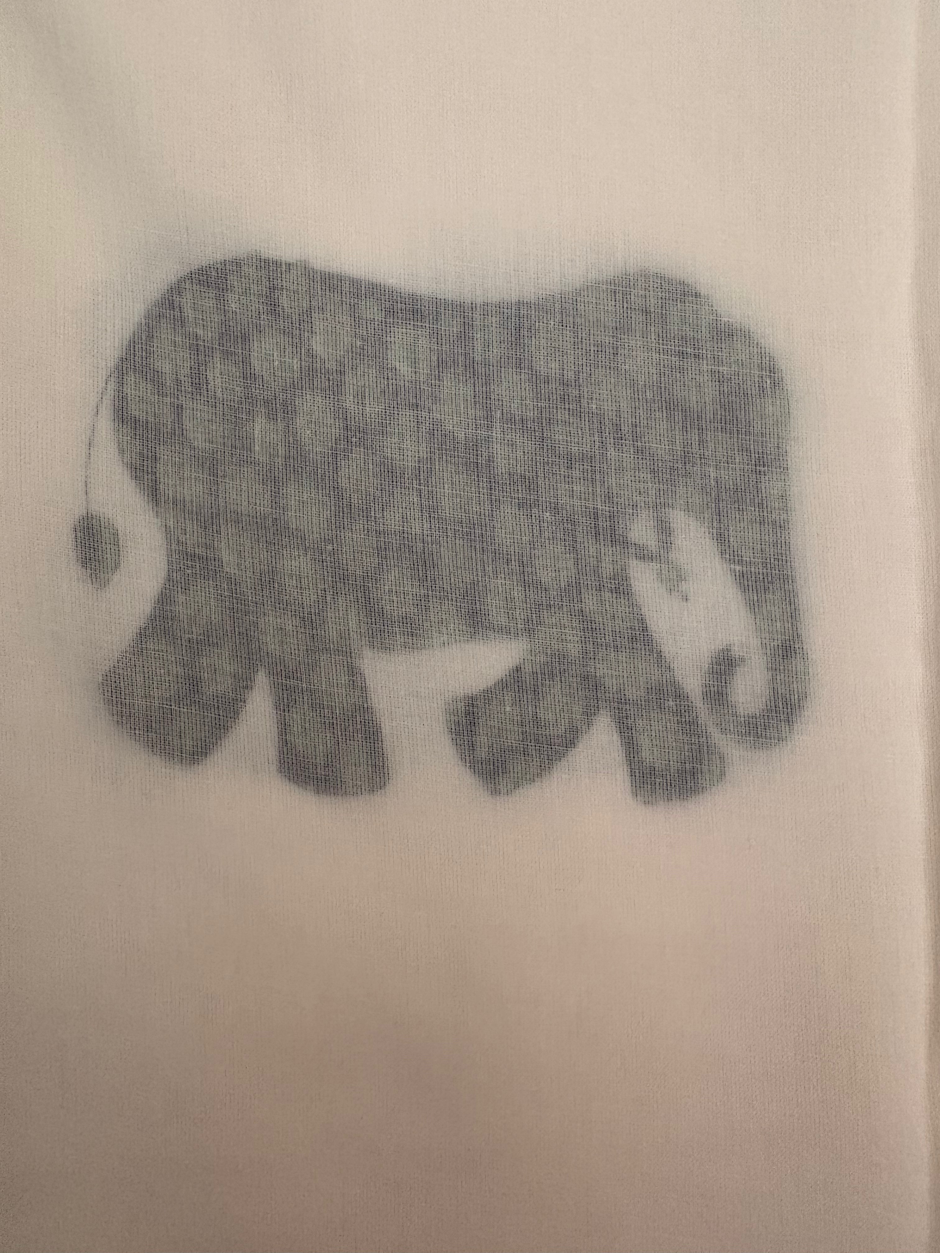 NEW IN | Elephant with Navy Stripe Trim | Single Dohar