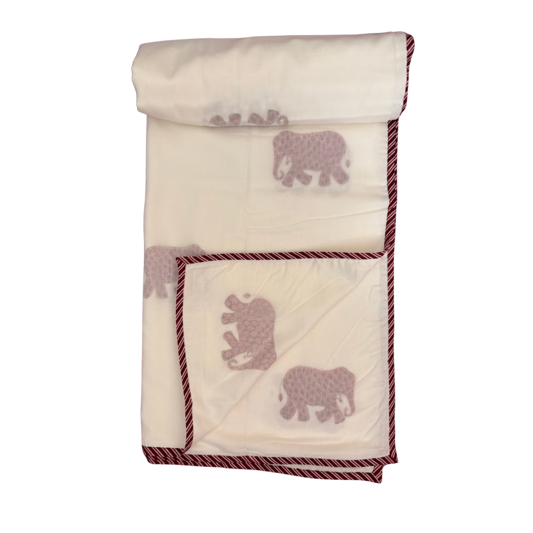 NEW IN | Port Elephant with Port Stripe Trim | Single Dohar