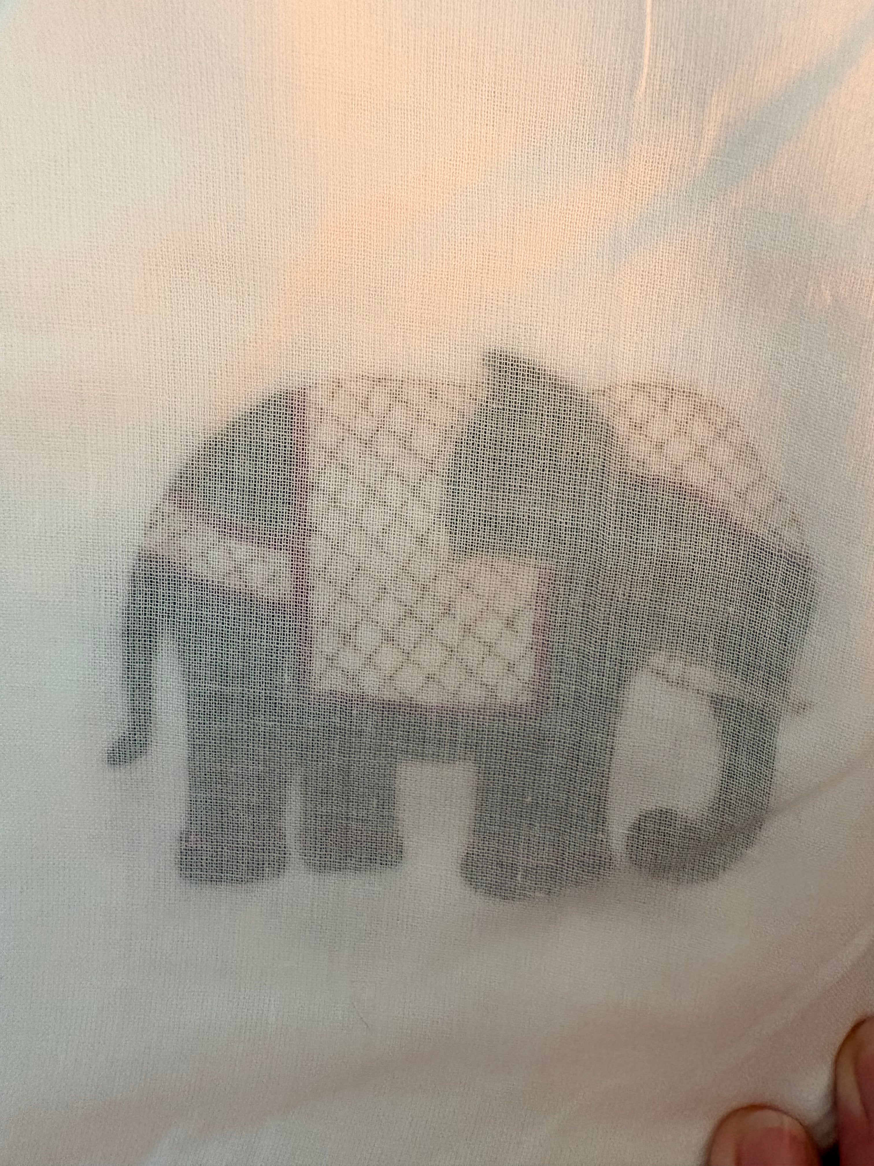 NEW IN | Small Multi Elephant with Baby Blue Stripe Trim | Single Dohar