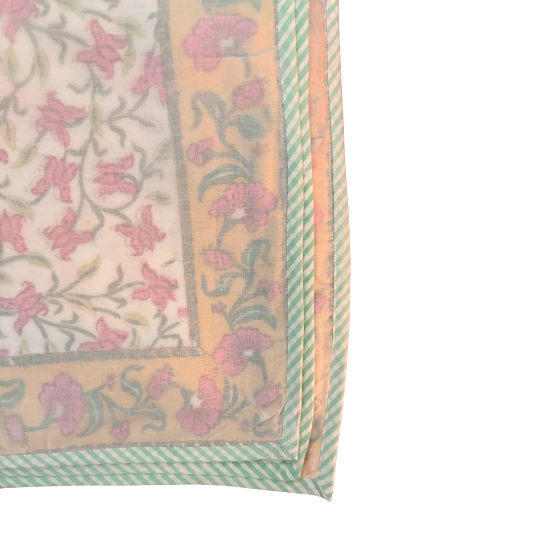 NEW IN | Posy Scatter with Sunshine Coloured Floral Border - King / Super King Dohar