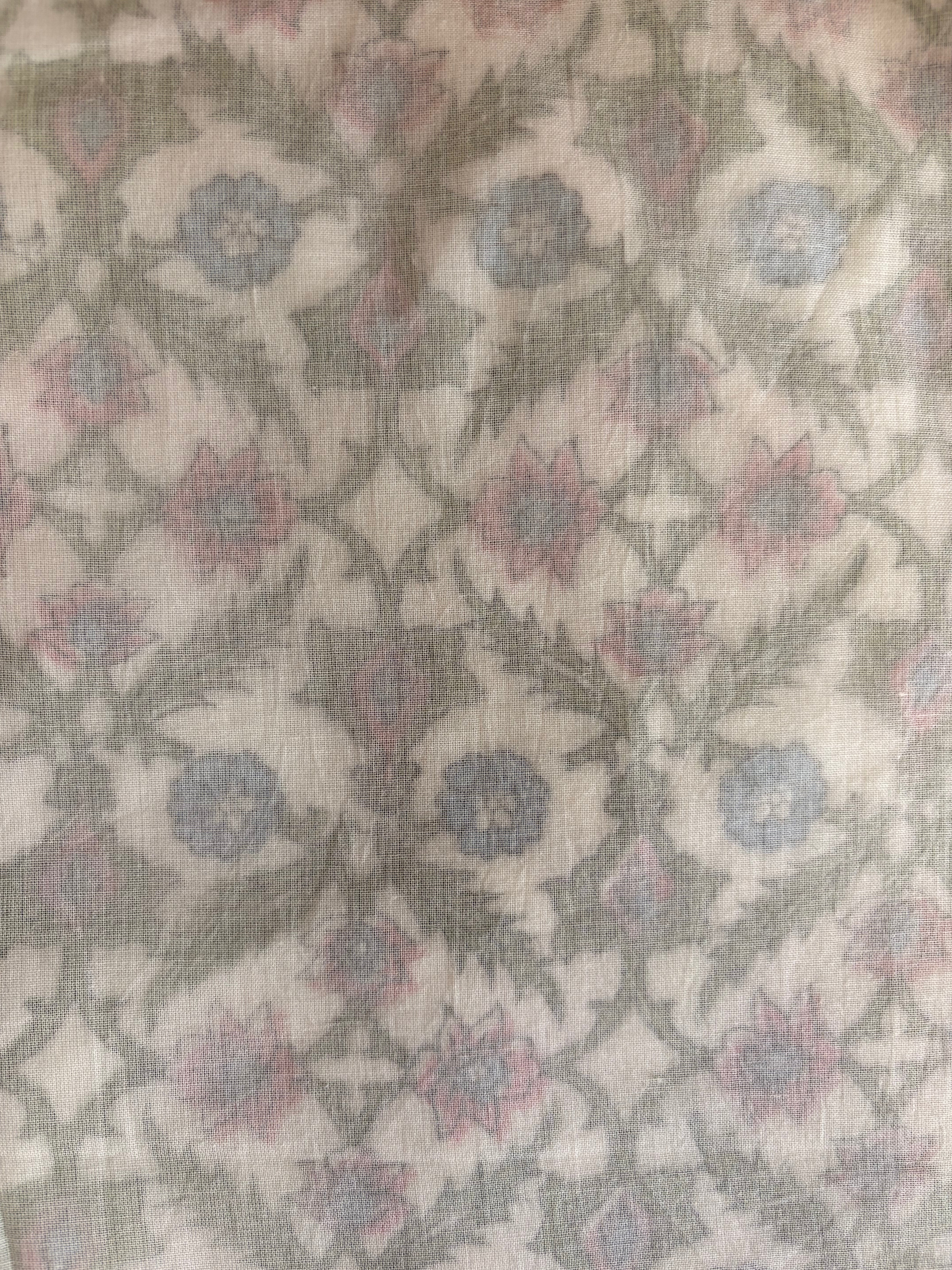 NEW IN | Dainty Blue and Pink Floral Design with Double Pink and Green Stripe Border - King / Super King Dohar