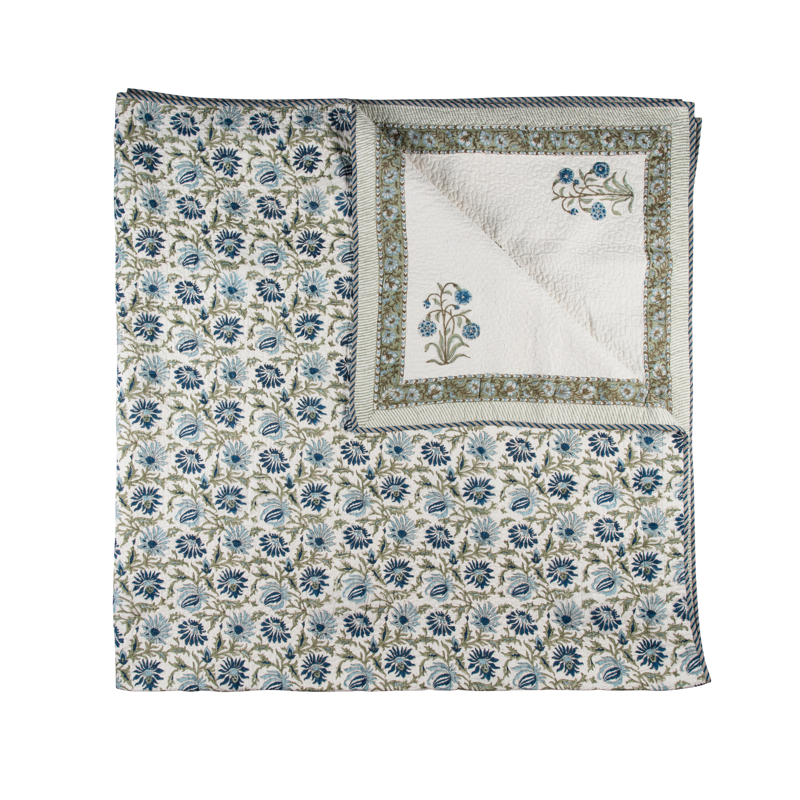 Indigo Meadow Bedspread - Double