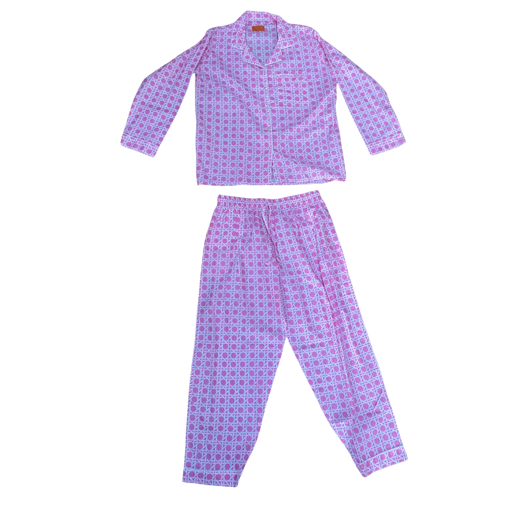 Kelling Home Cotton Pyjama Set – Pink & White Trellis
