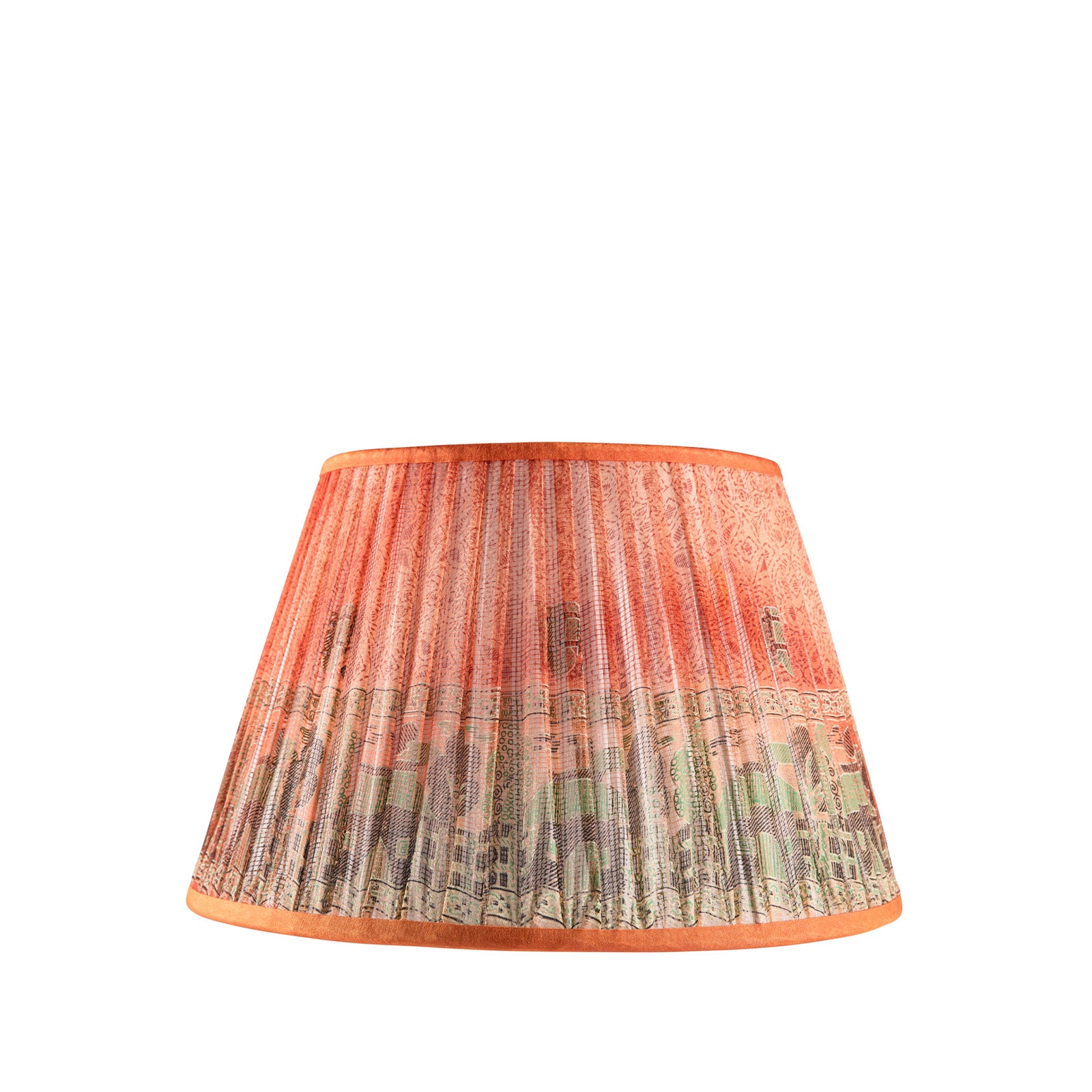 Limited Edition Lampshade 14" - Patterned Orange & Terracotta