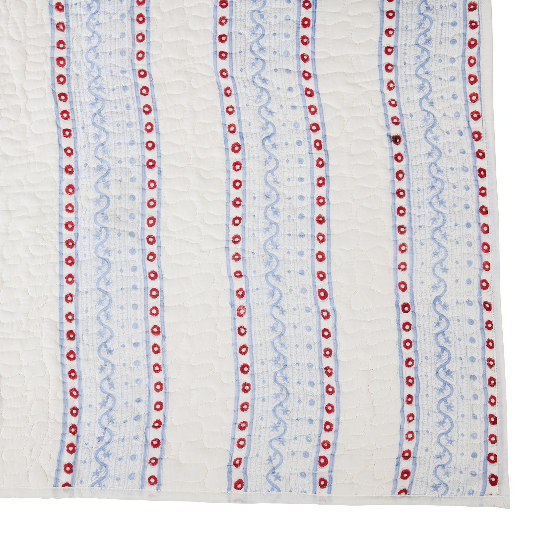 Marina | Blue Stripe Bedspread