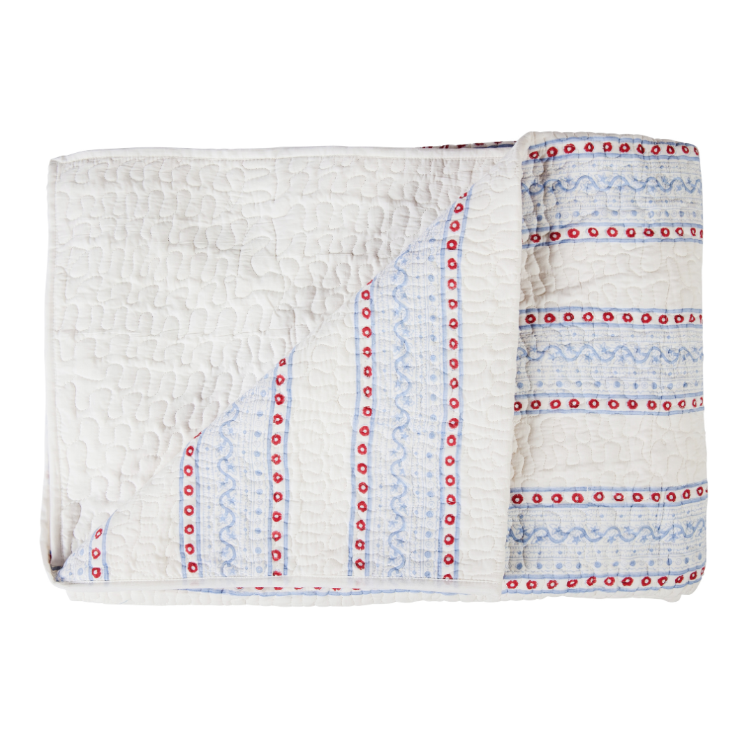 Marina | Blue Stripe Bedspread