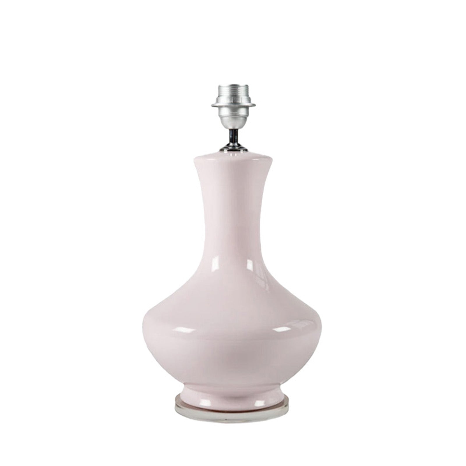 Pink ceramic lamp on a white background