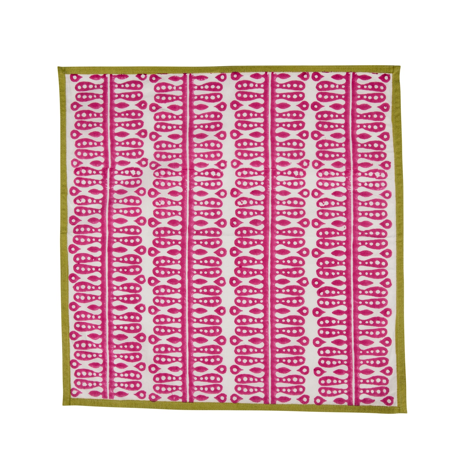 Peridot Alotablot Tablecloth with Pink Border