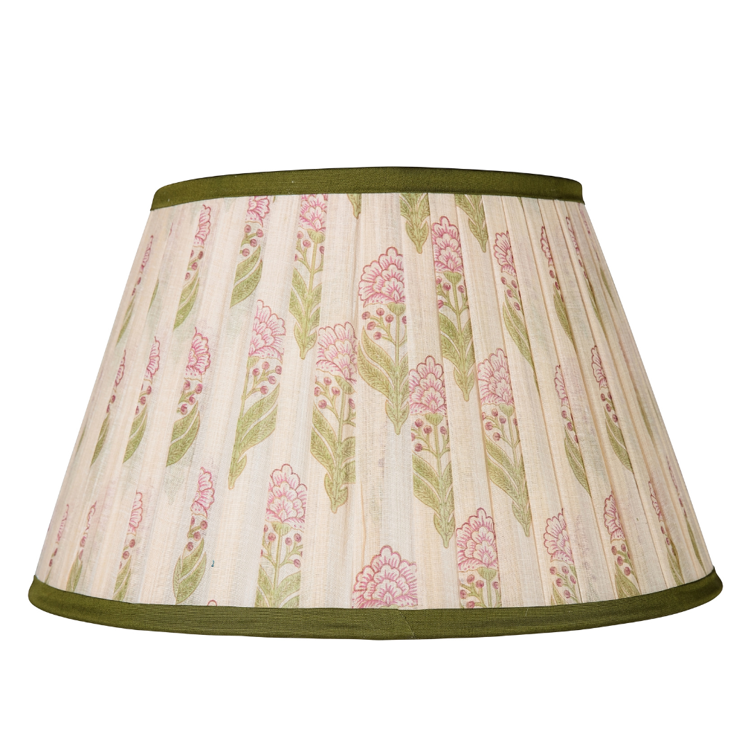Pink Flower with Green Stem and Moss Trim