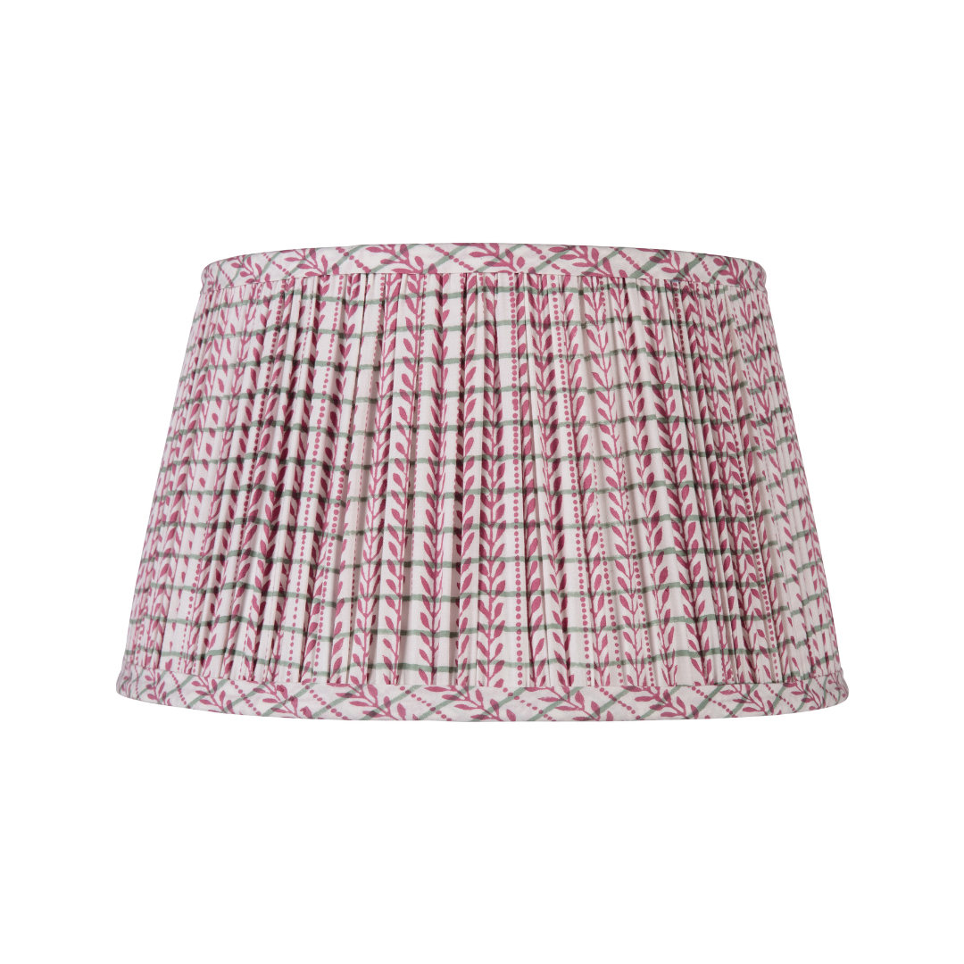 Pink and Green Floral Stripes and Dots Lampshade