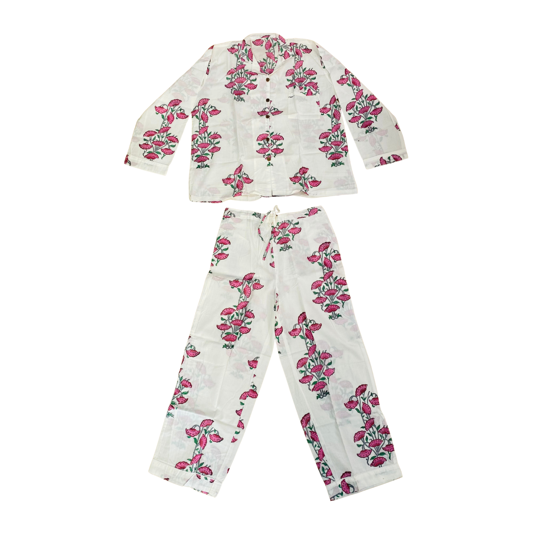 Kelling Home Cotton Pyjama Set – Pink & Red Floral