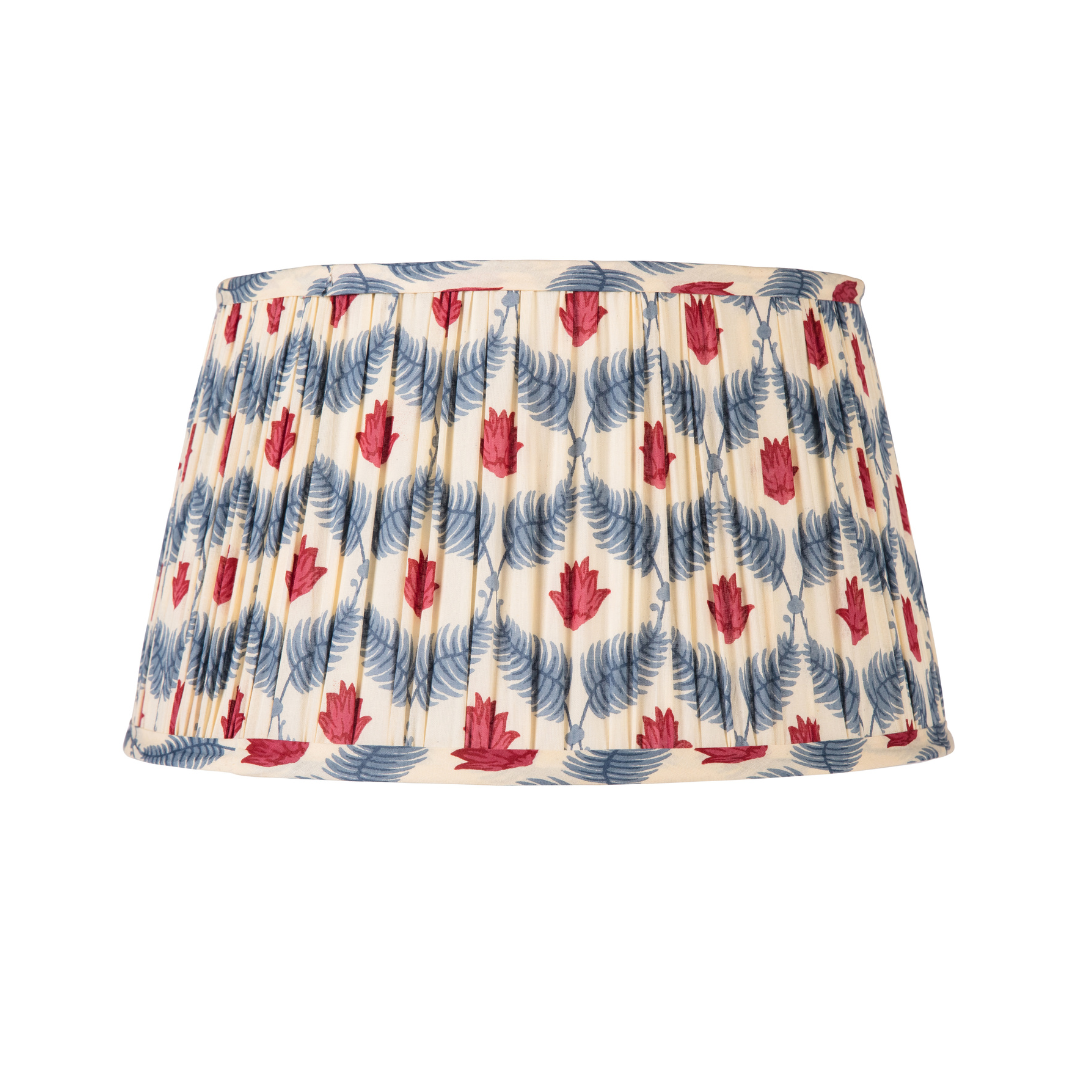 Red Flower and Blue Leaves Lampshade