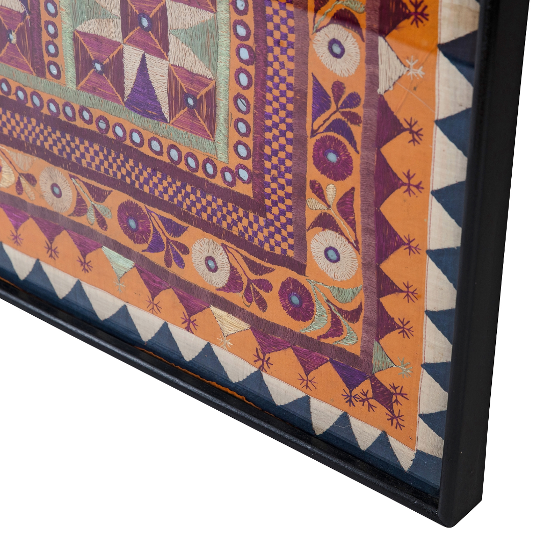 Saffron | Antique Indian Framed Textile