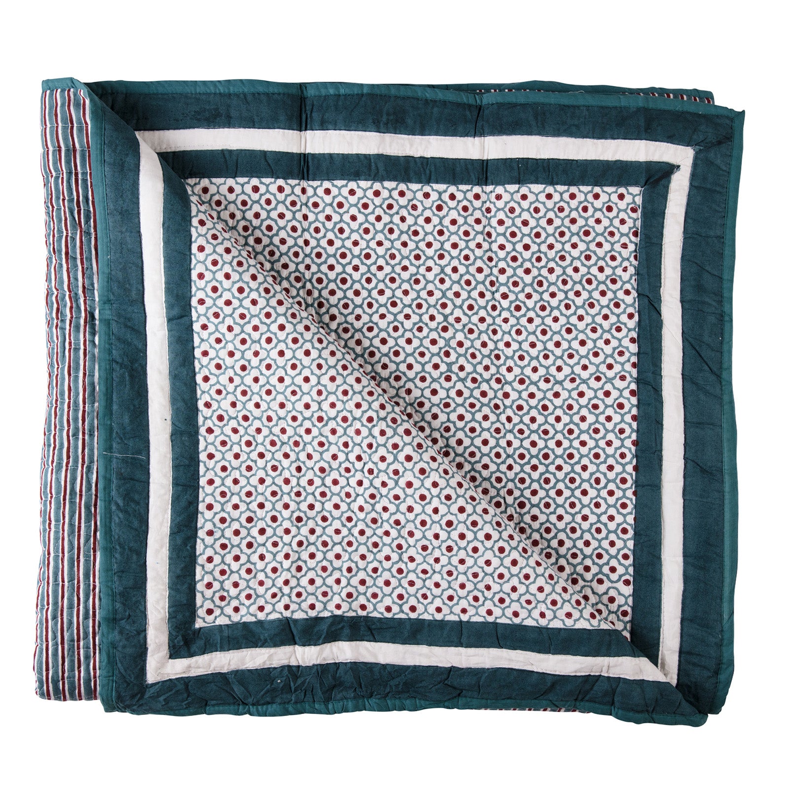 Stripes & Flowers Bedspread - Double