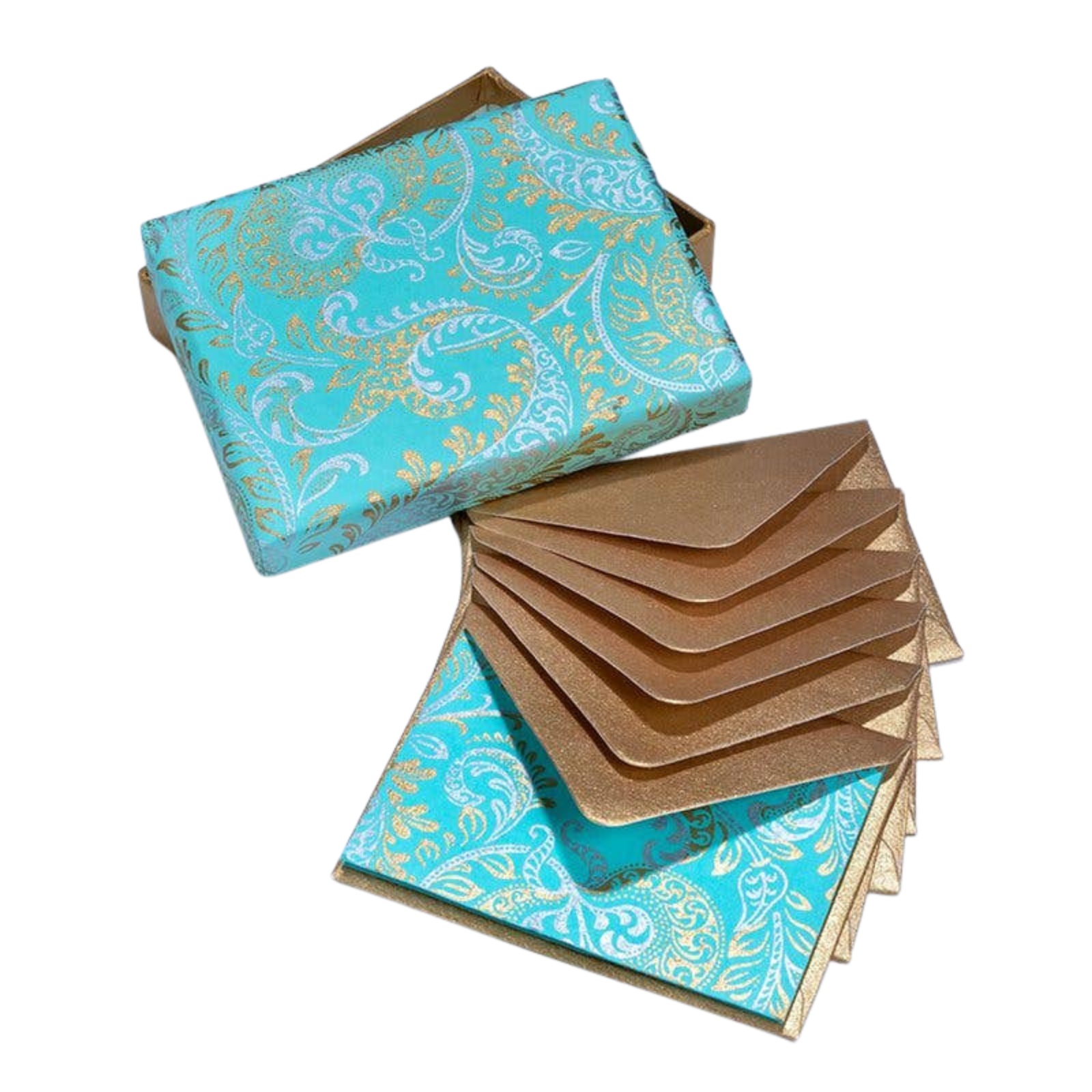 Teal Splendour Note Card with Decorative Keepsake Box