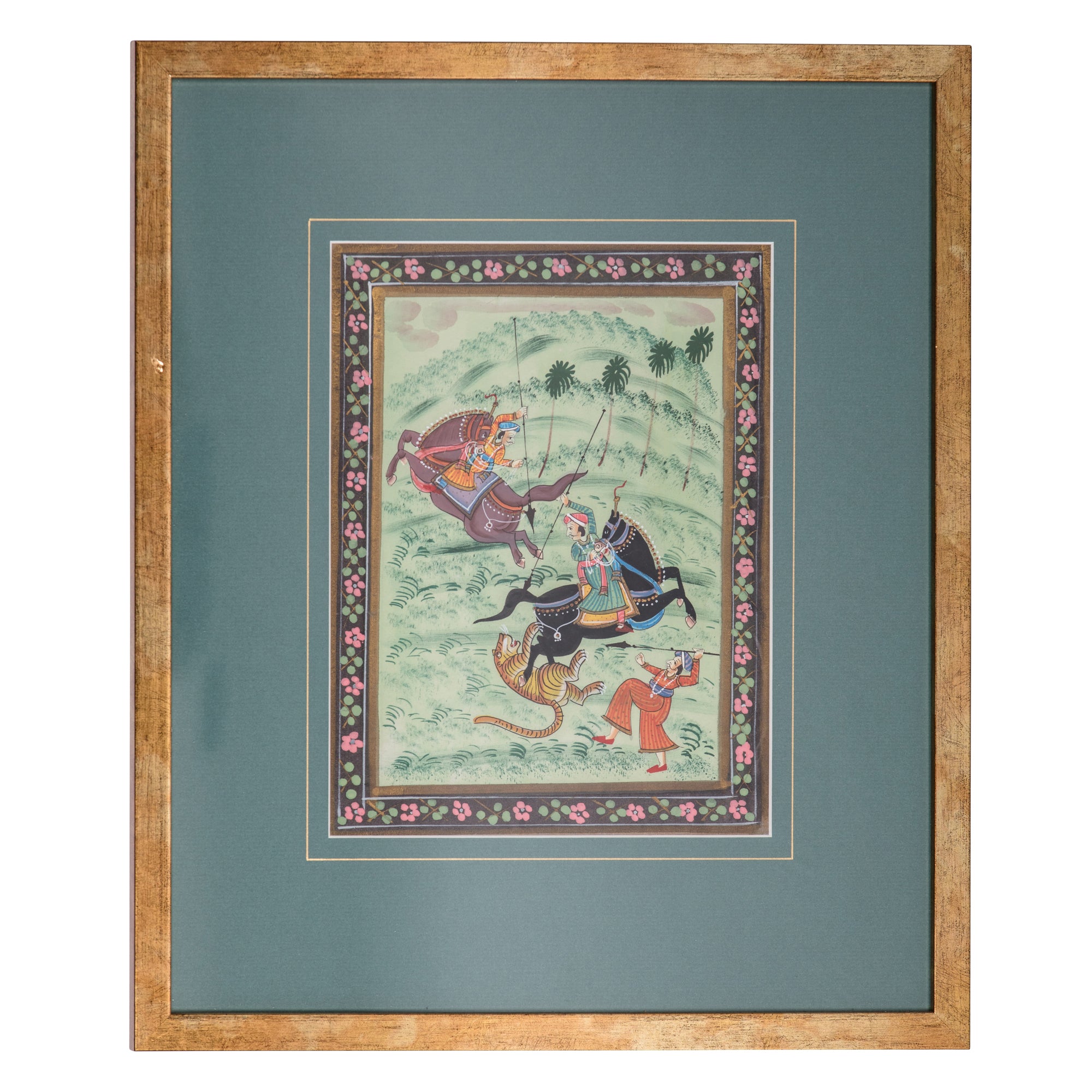"Twin Riders" - Framed Miniature Painting