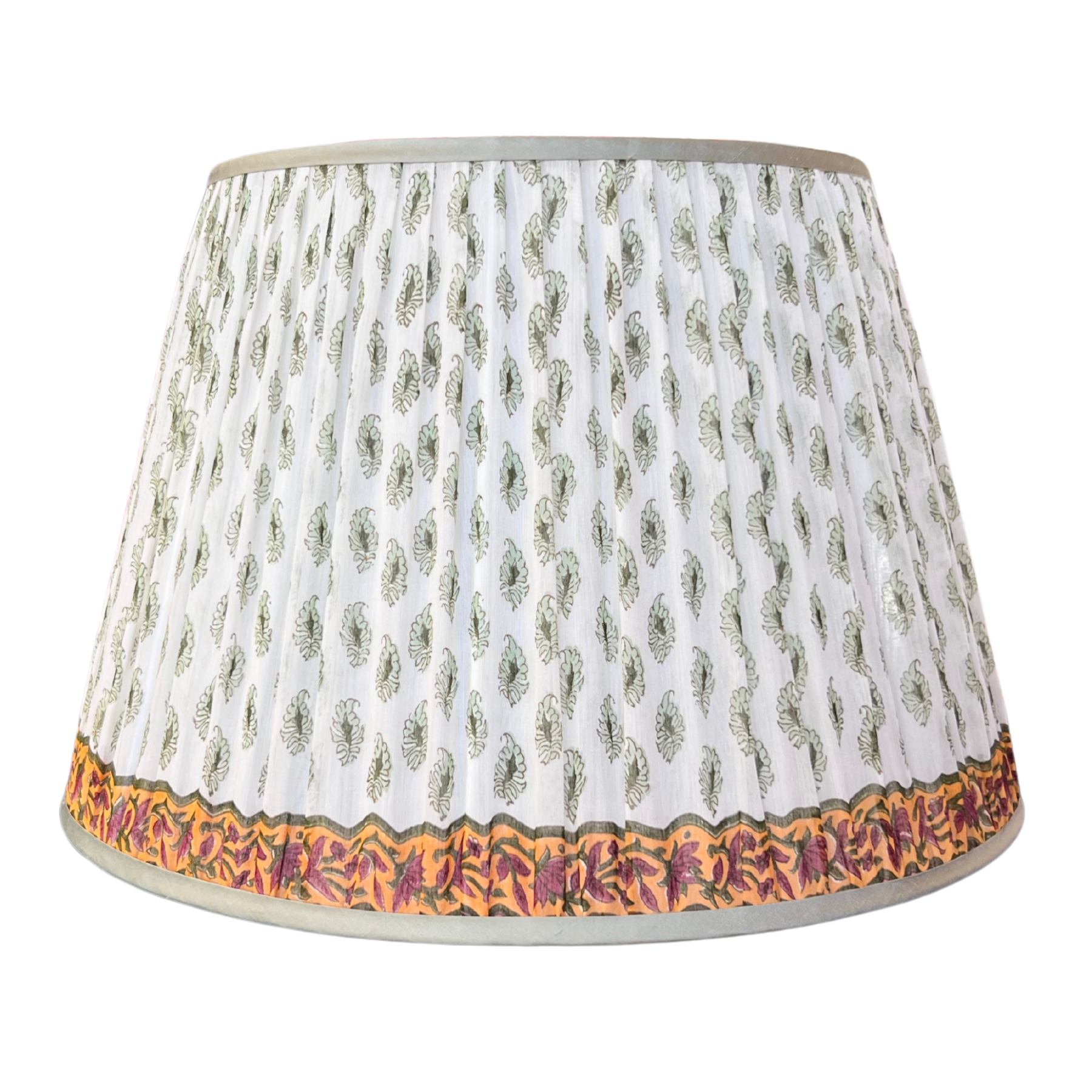 LIMITED EDITION 18"- sage pattern with orange patterned border